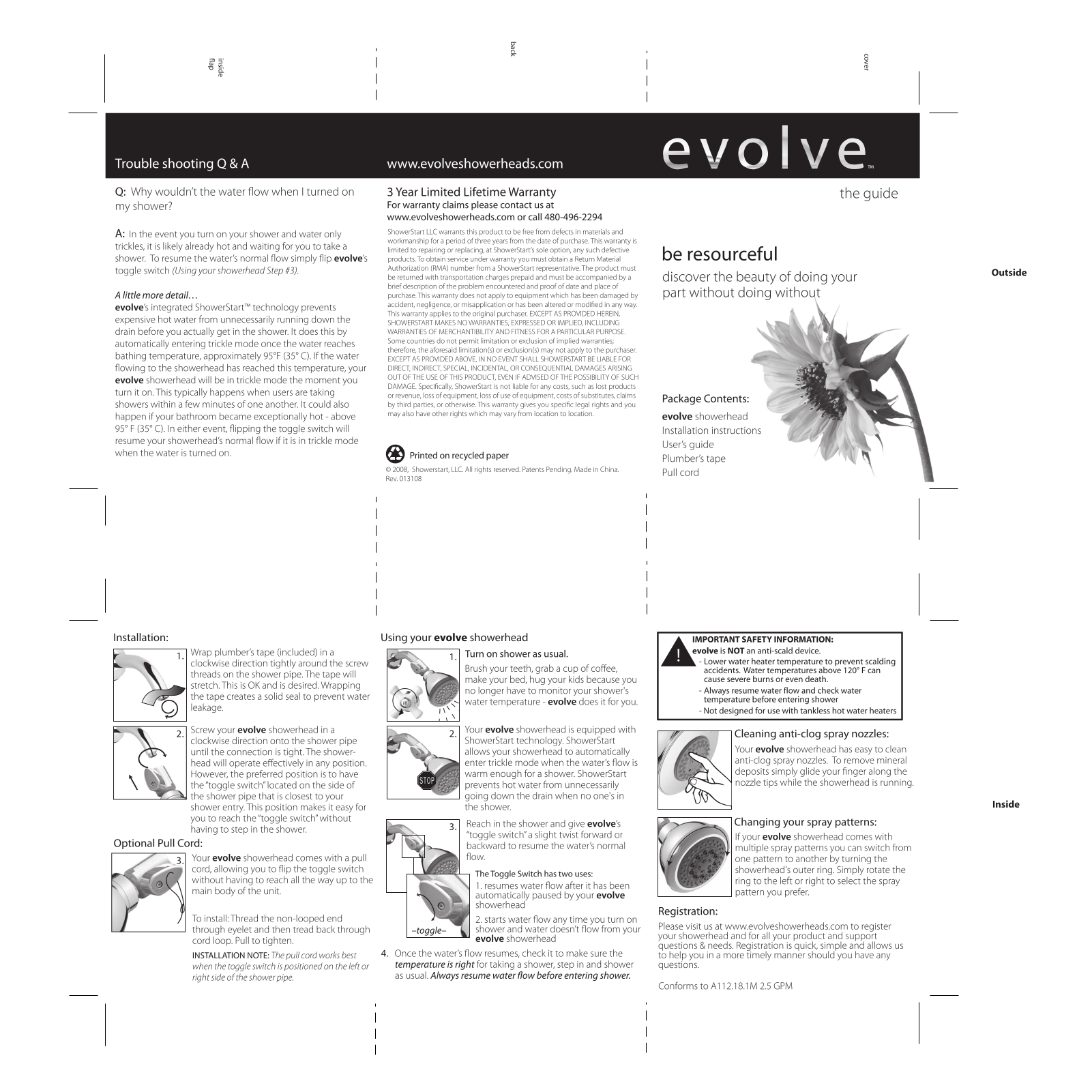 Evolve Showerheads Evolve Showerhead User Manual - ManualMachine.com