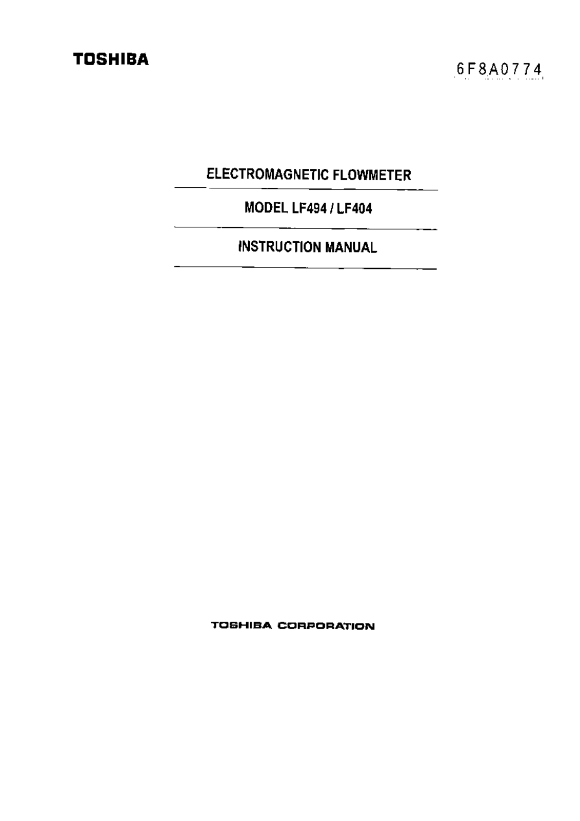 Toshiba LF494 User Manual