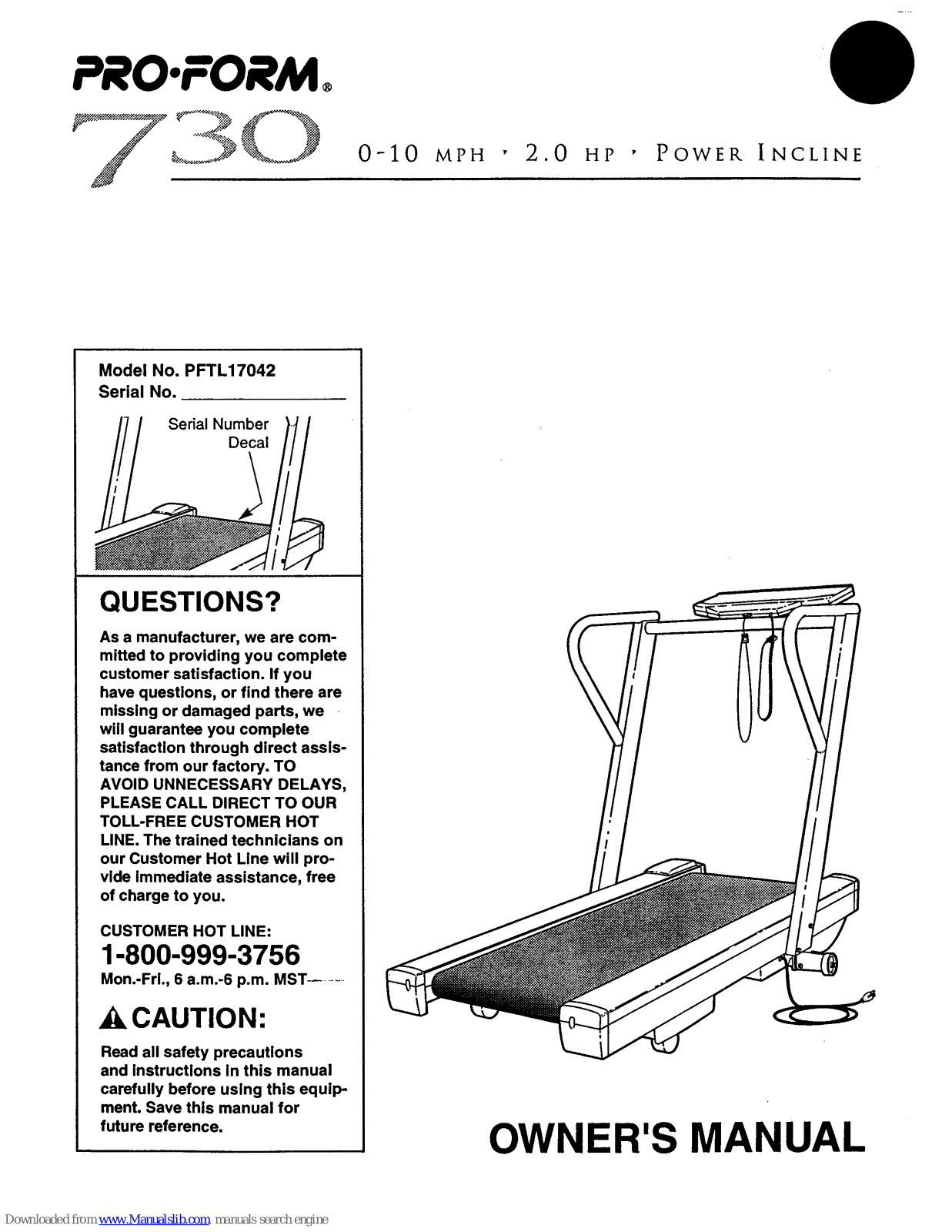 Pro-Form 730 Owner's Manual