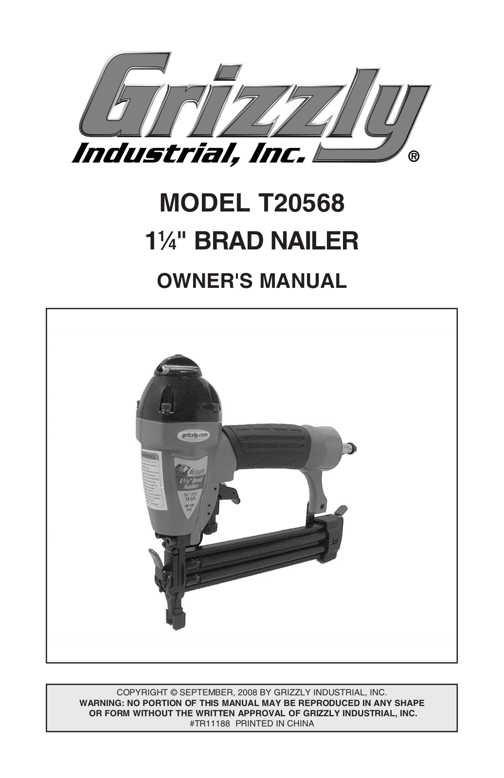 Grizzly T20568 User Manual