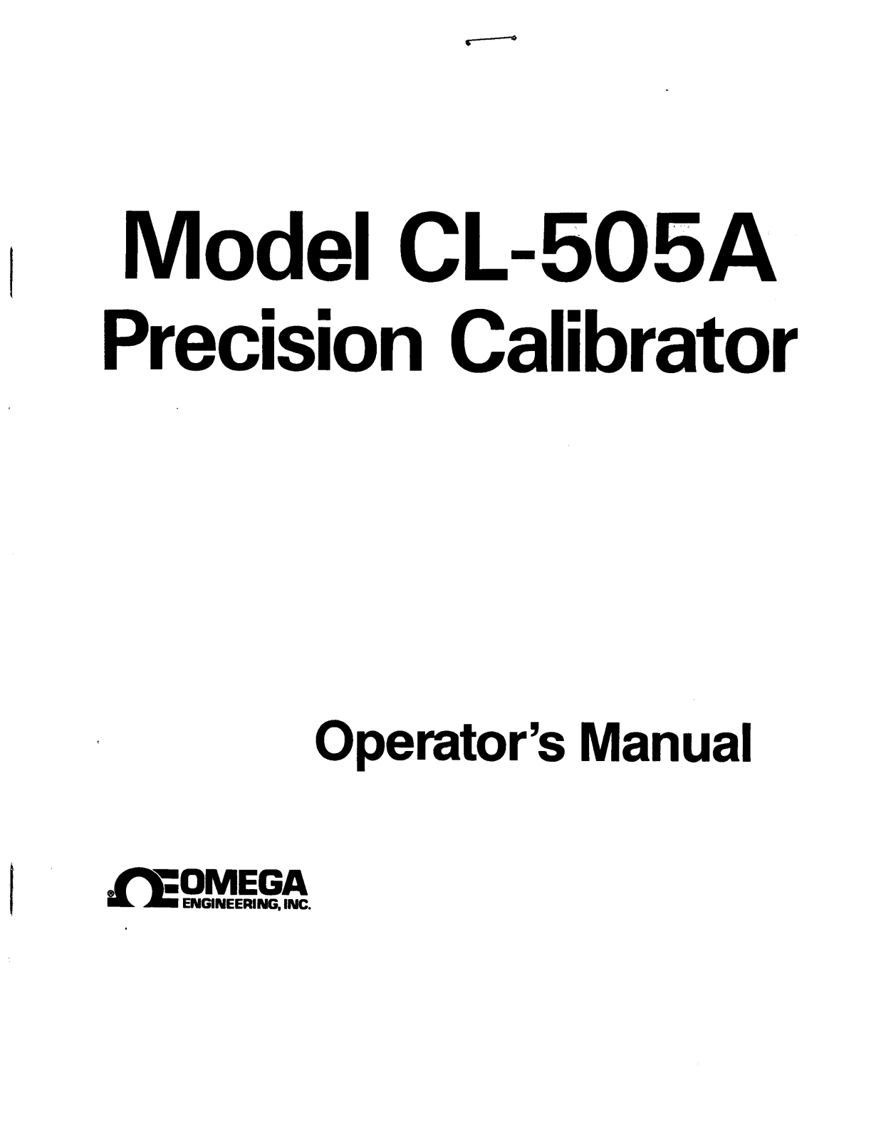 Omega Products CL-505A Installation  Manual