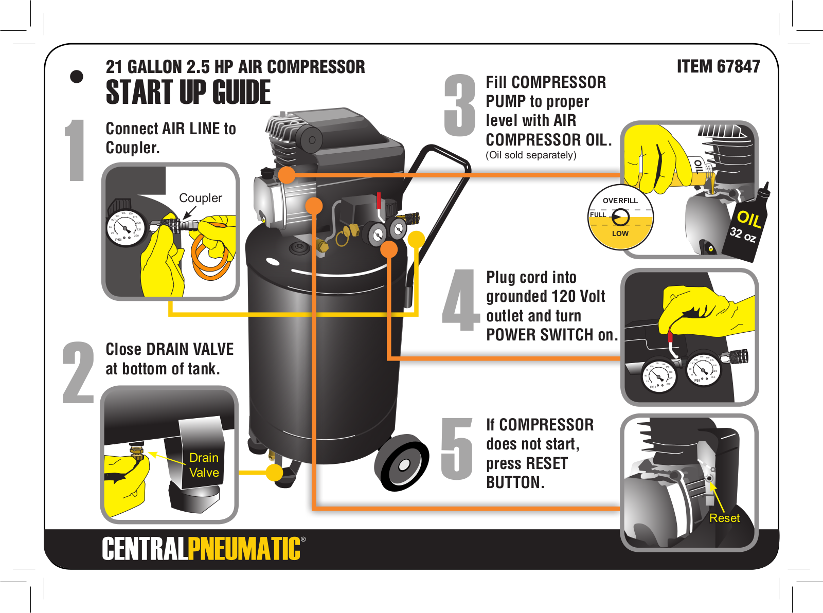 Harbor Freight Tools 67847 Quick Start Guide