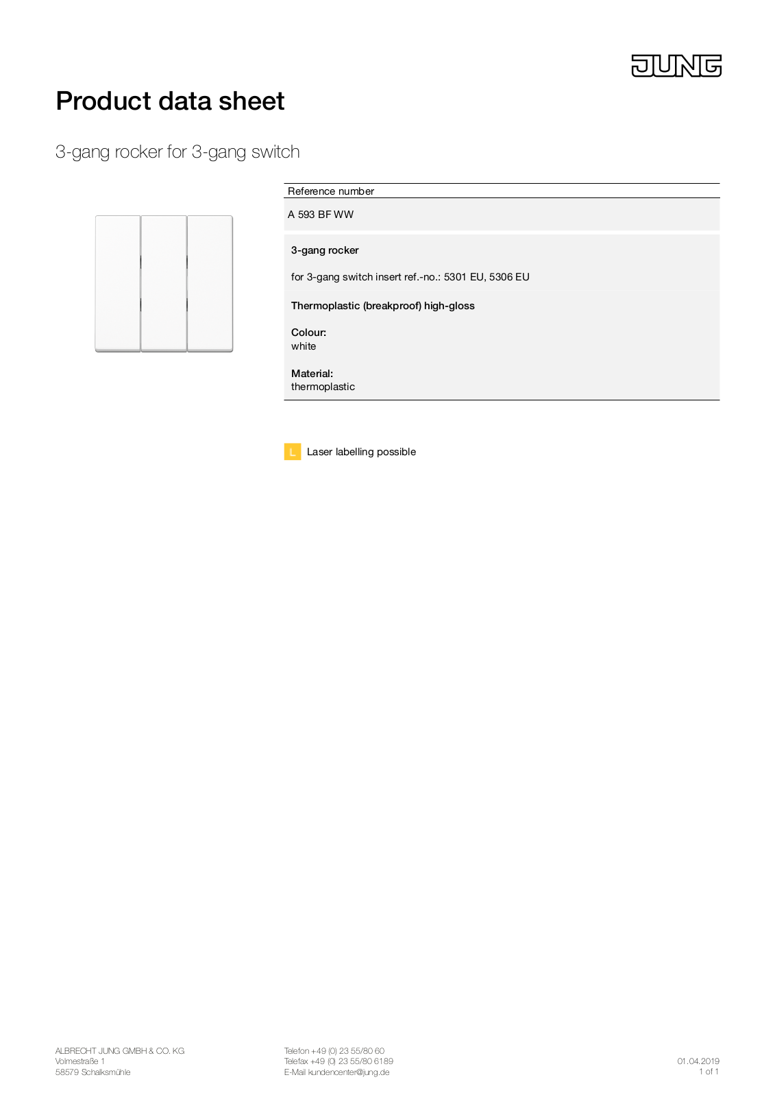 Jung A 593 BF WW User Manual