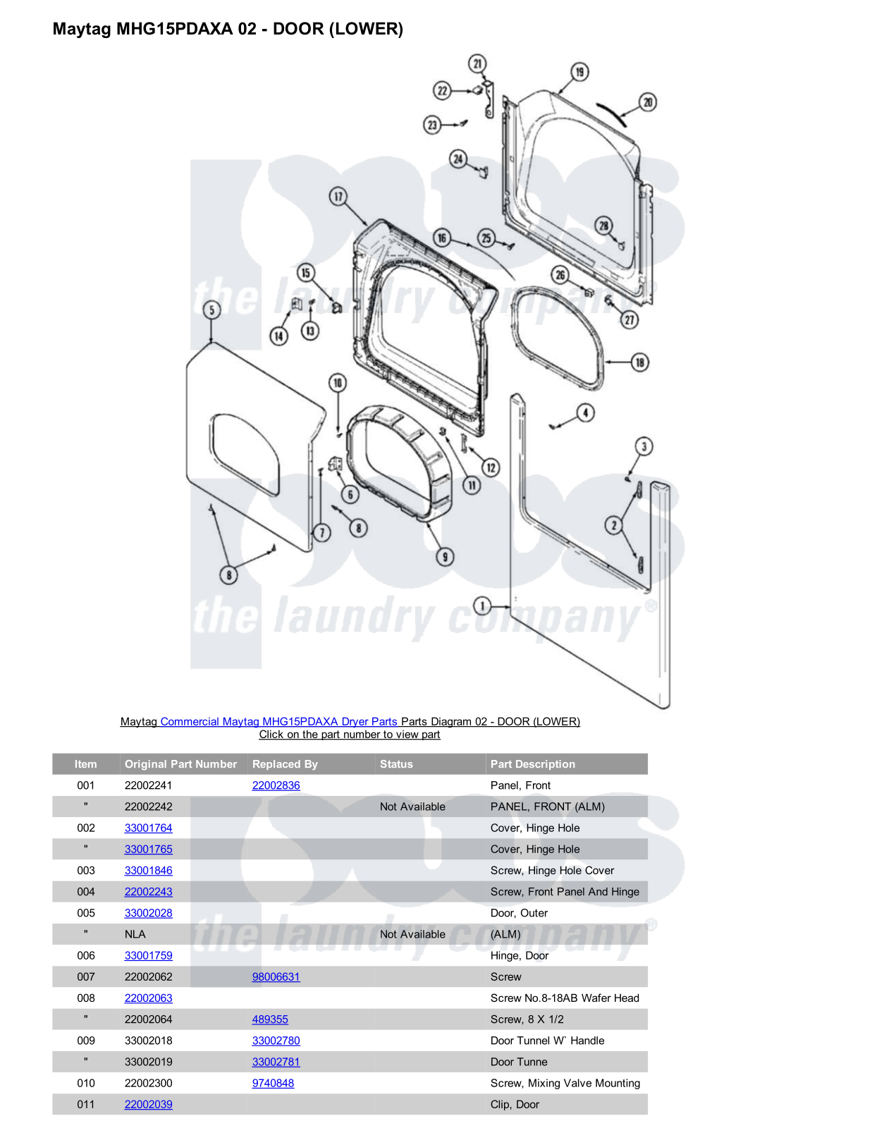 Maytag MHG15PDAXA Parts Diagram