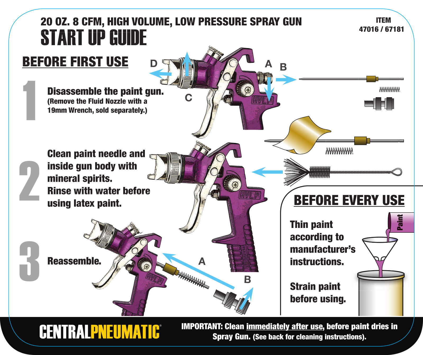 Harbor Freight Tools 67181 Quick Start Guide