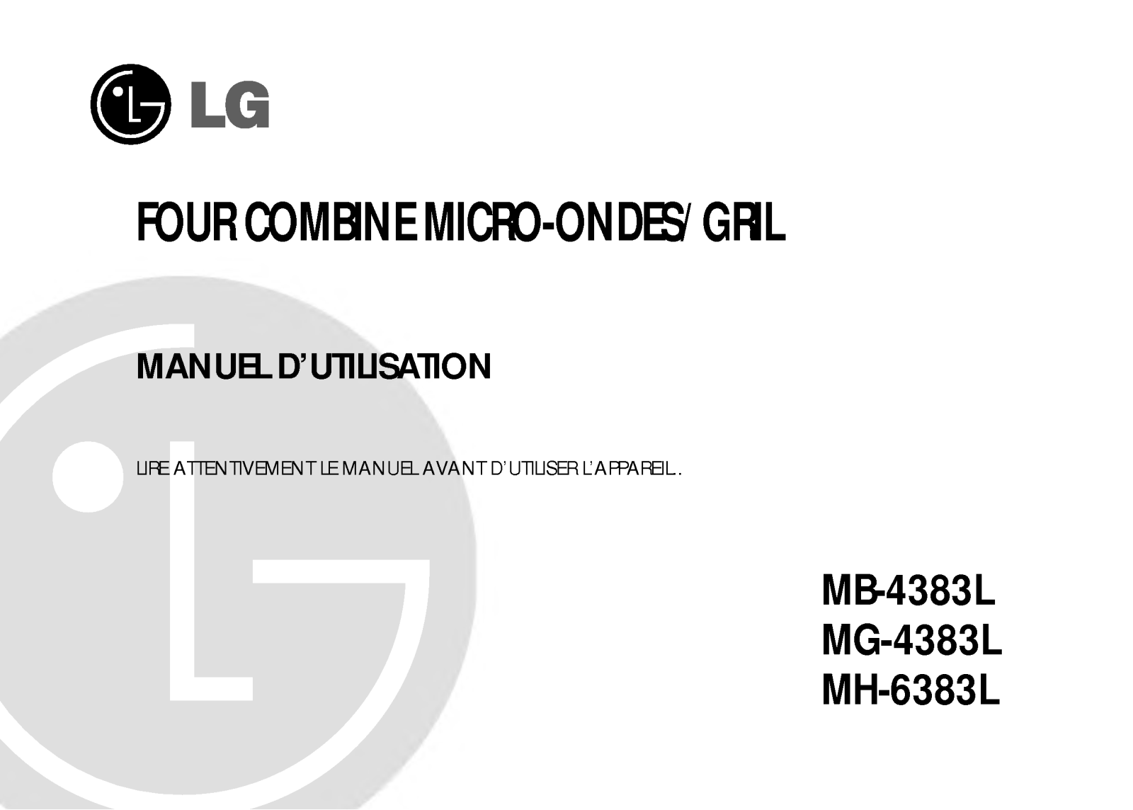 LG MH 6383 L User Manual