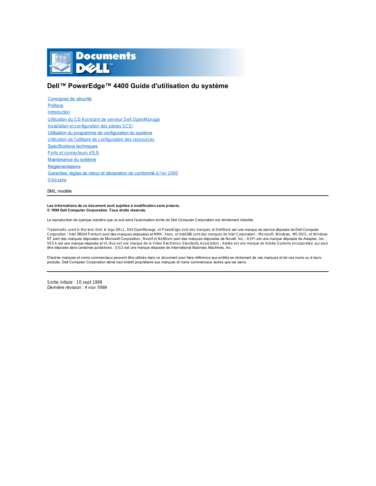 Dell PowerEdge 4400 User Manual