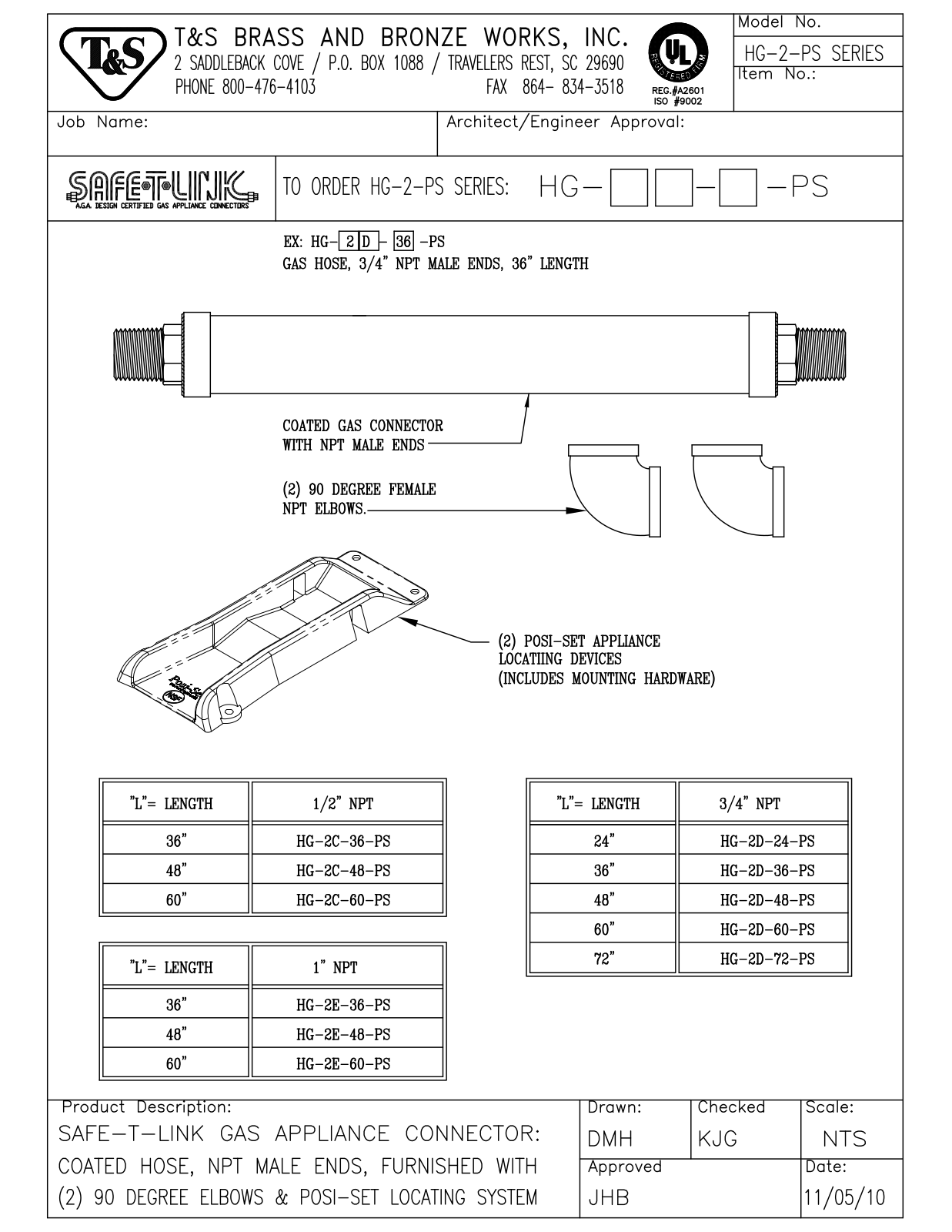 T&S Brass HG-25-36-PS User Manual