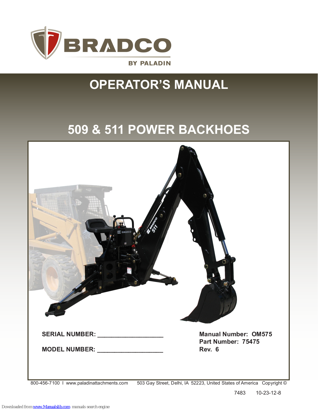 Bradco 509, 511 Operator's Manual - ManualMachine.com