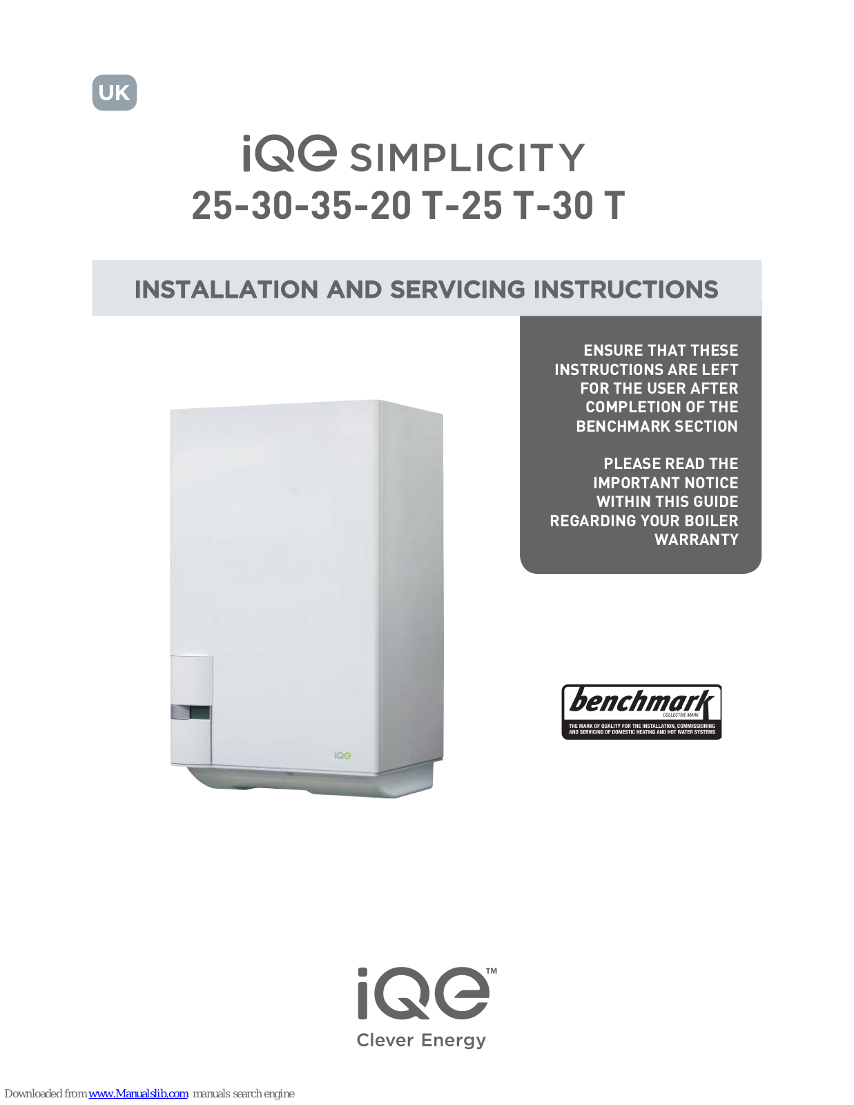 iQe SIMPLICITY 25, SIMPLICITY 30, SIMPLICITY 35, SIMPLICITY 20 T, SIMPLICITY T-25 Installation And Servicing Instructions