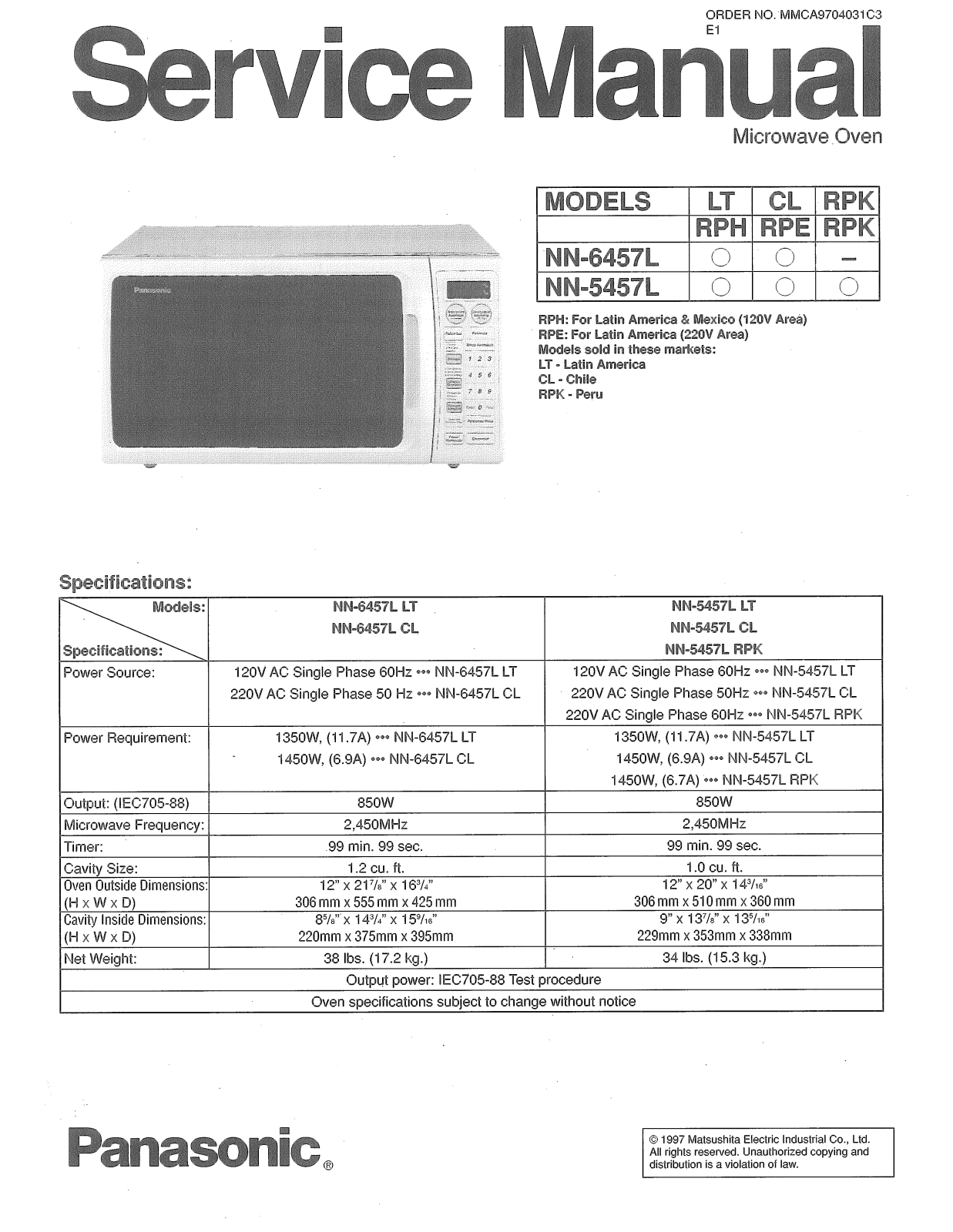 Panasonic NN6457L, NN5457L Schematic