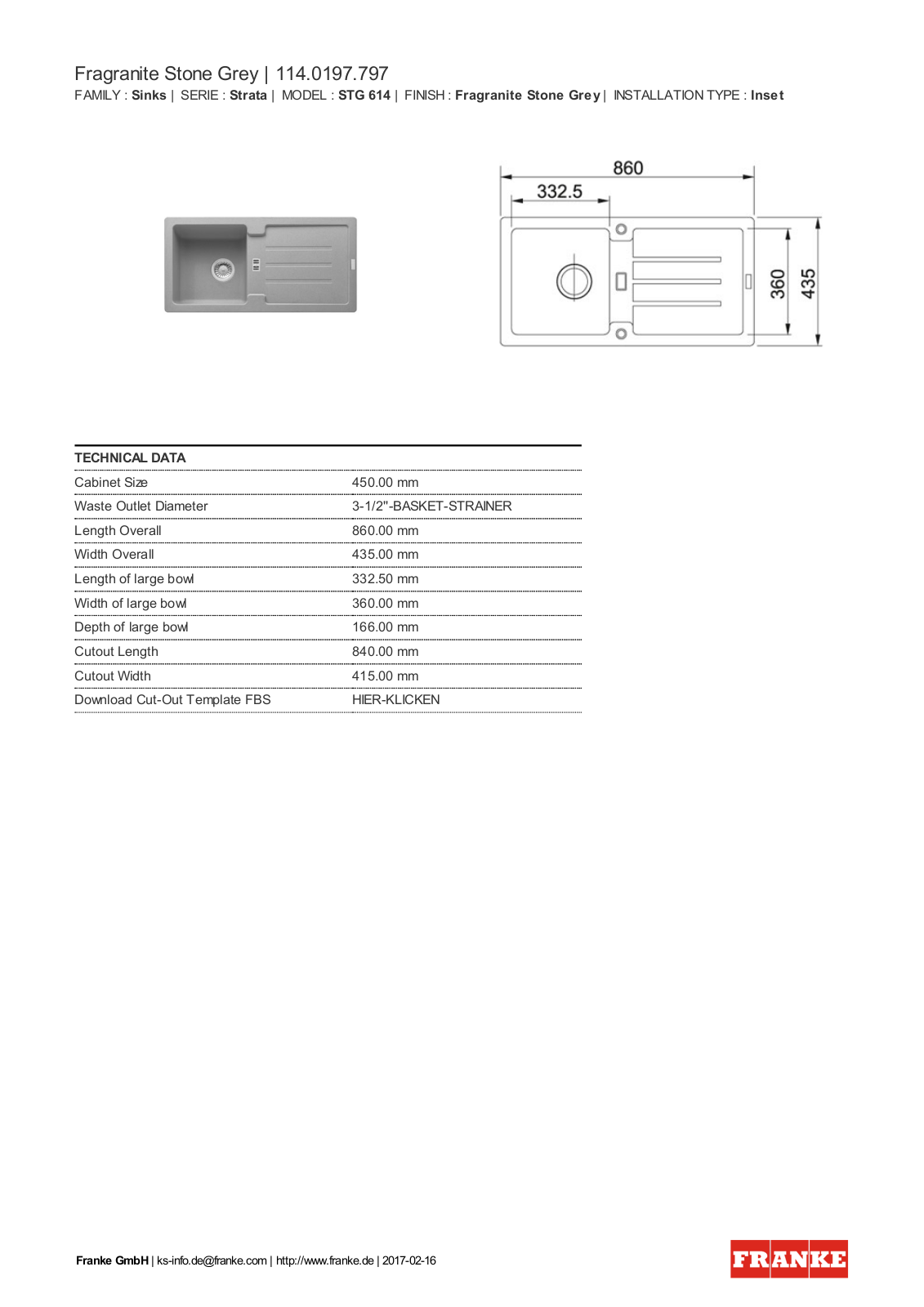 Franke 114.0197.797 Service Manual