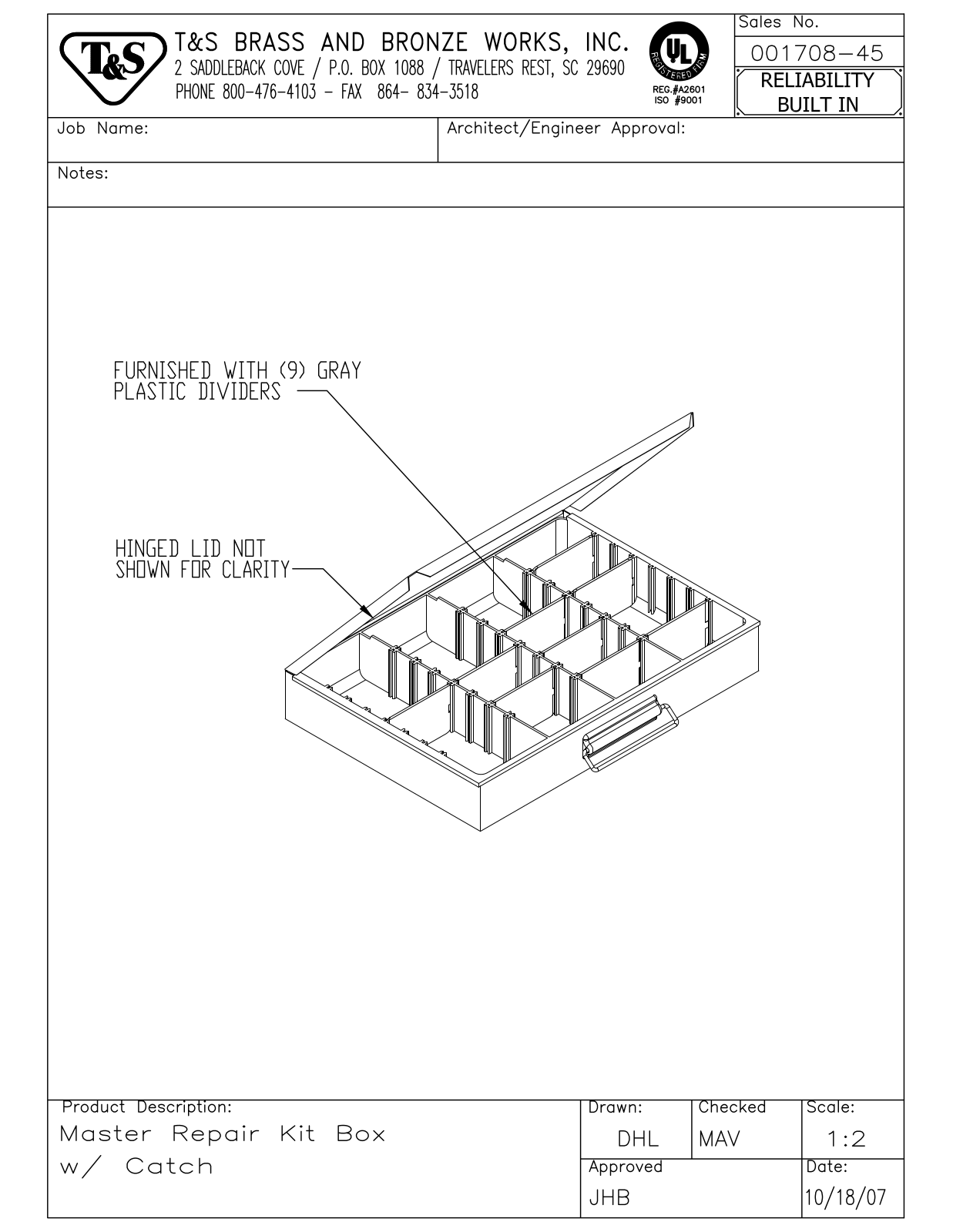 T&S Brass 001708-45 User Manual