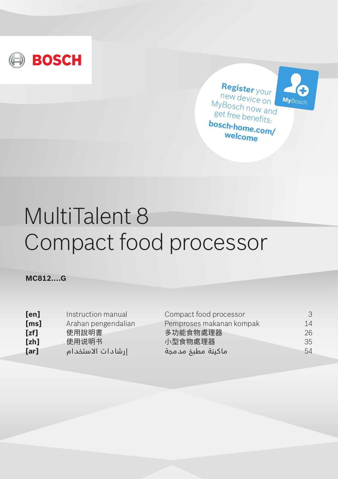 Bosch MC812S734G, MC812M853G Instruction manual