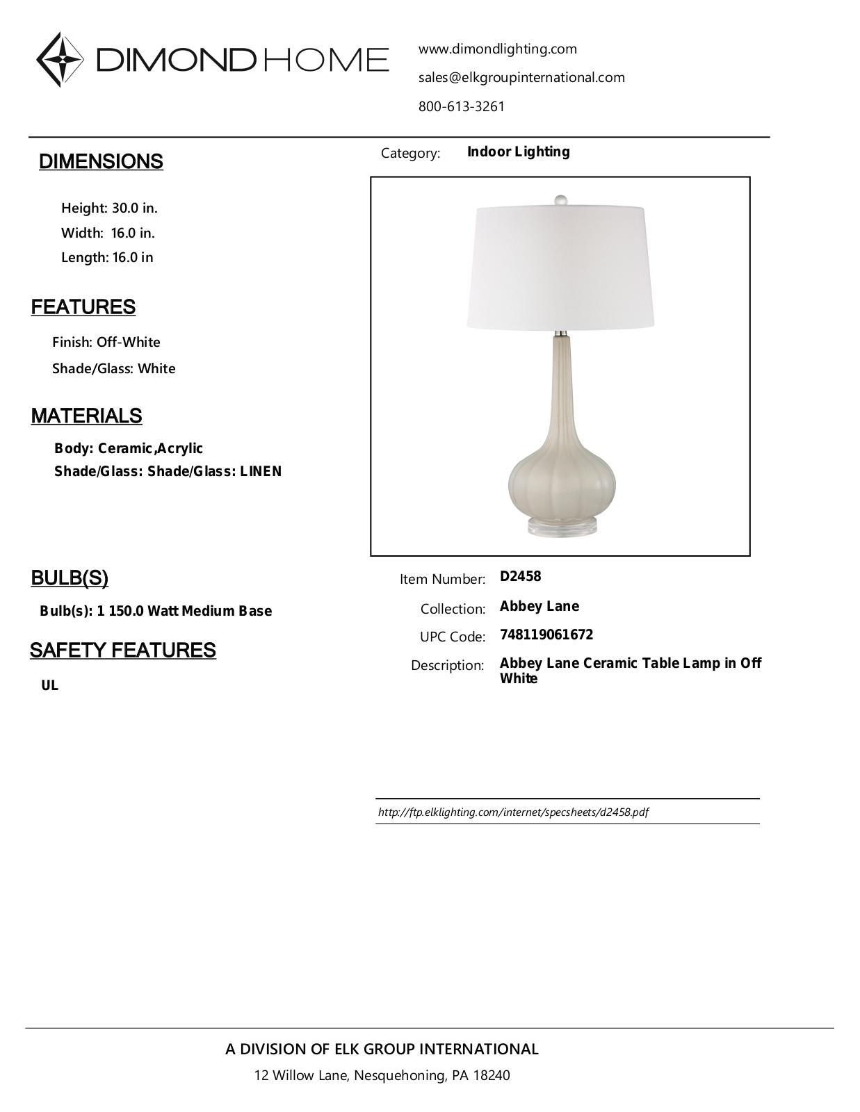 ELK Home D2458 User Manual