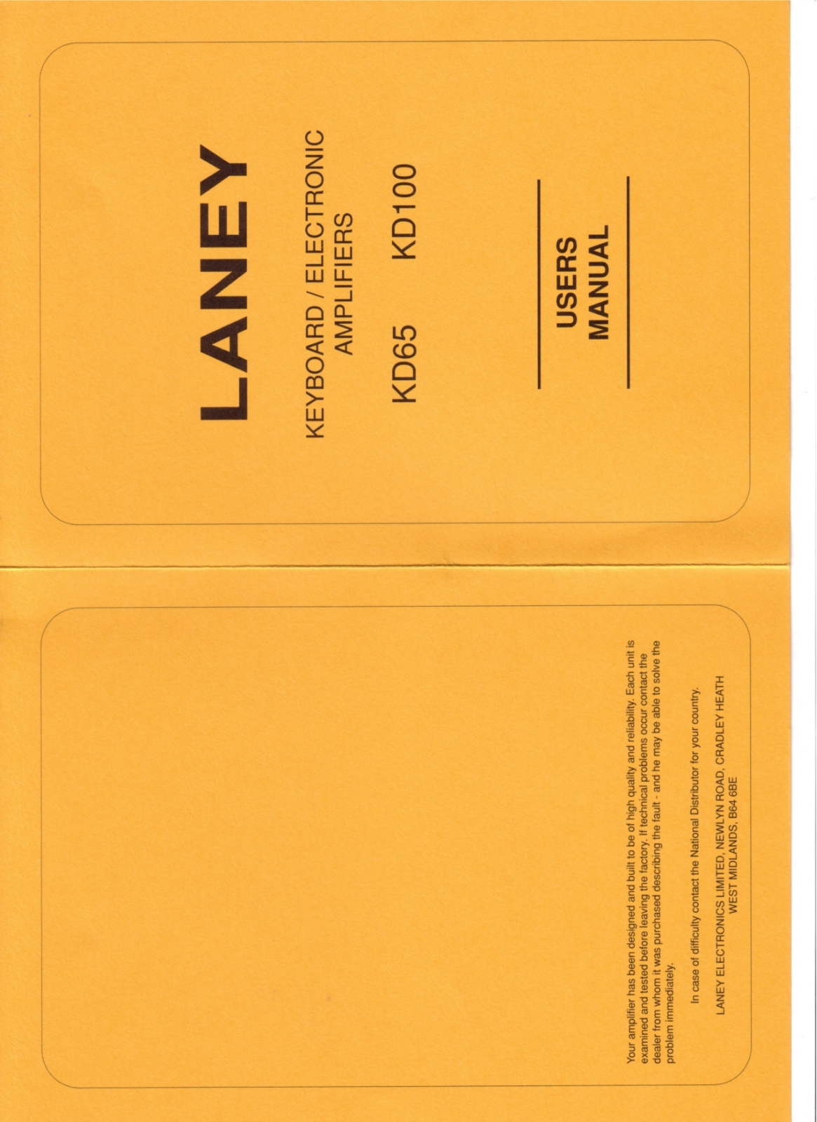 Laney Amplification KD65 User Manual