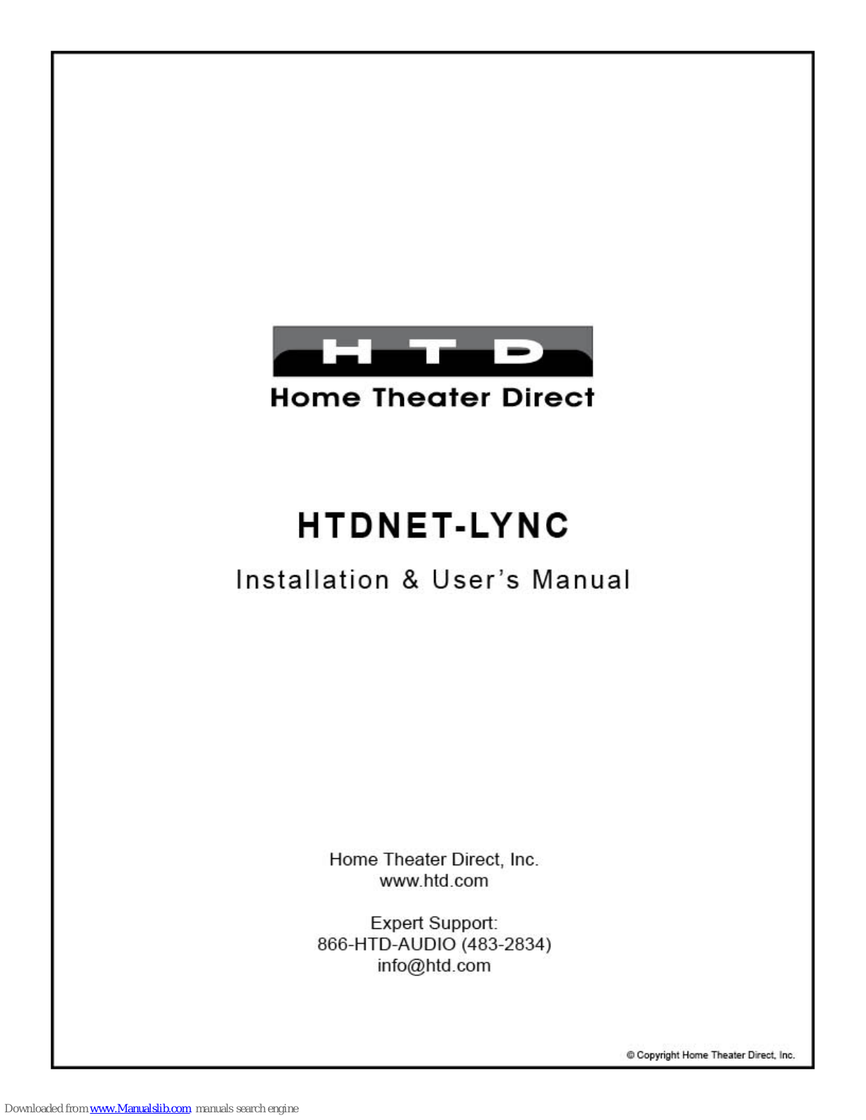 HTD HTDNET-LYNC Installation & User Manual