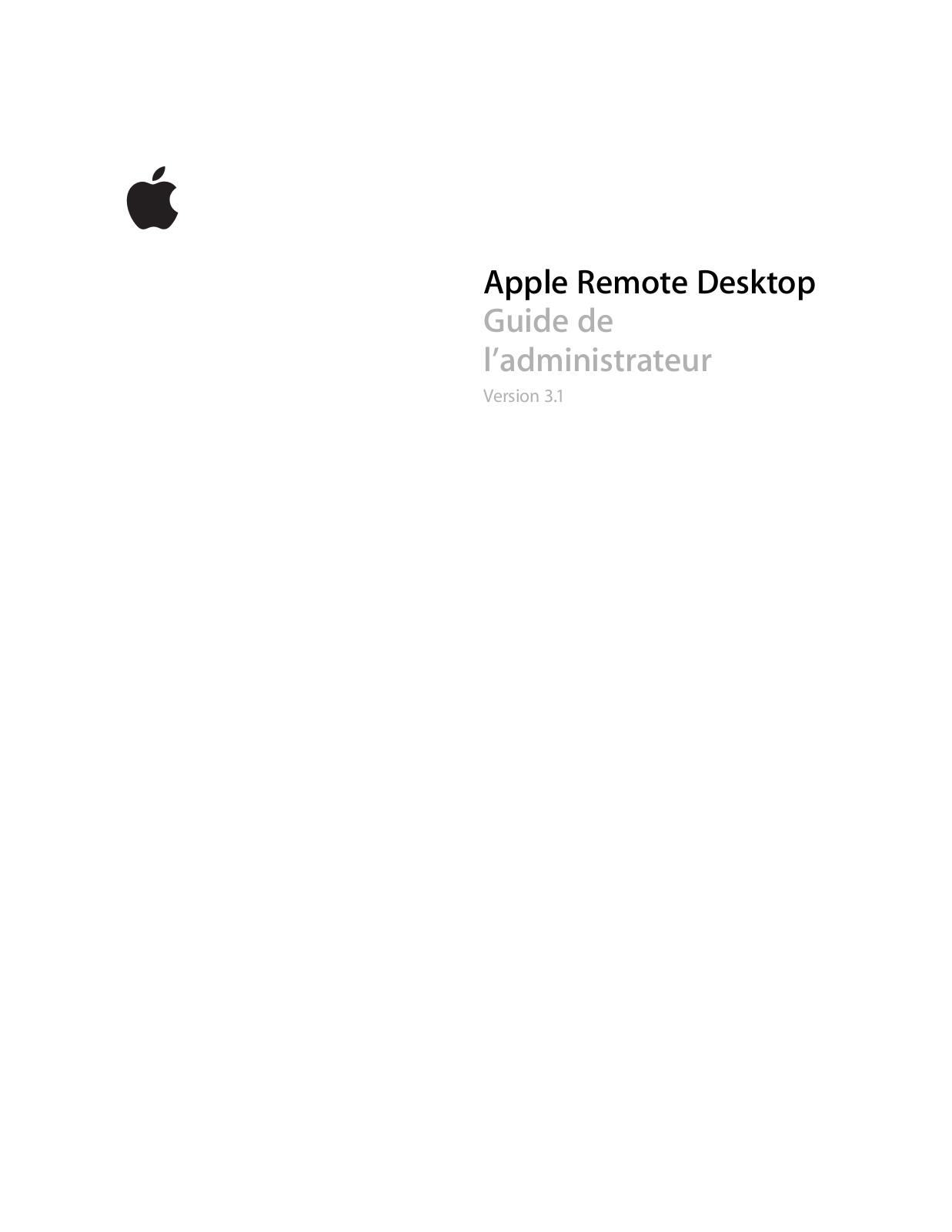 Apple REMOTE DESKTOP 3.1 Administration Manual