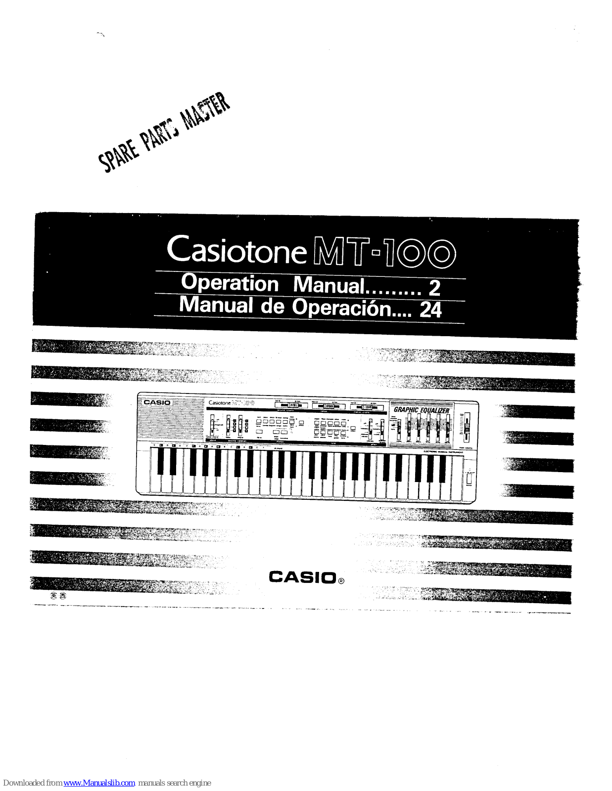 Casio Casiotone MT-100 Operation Manual