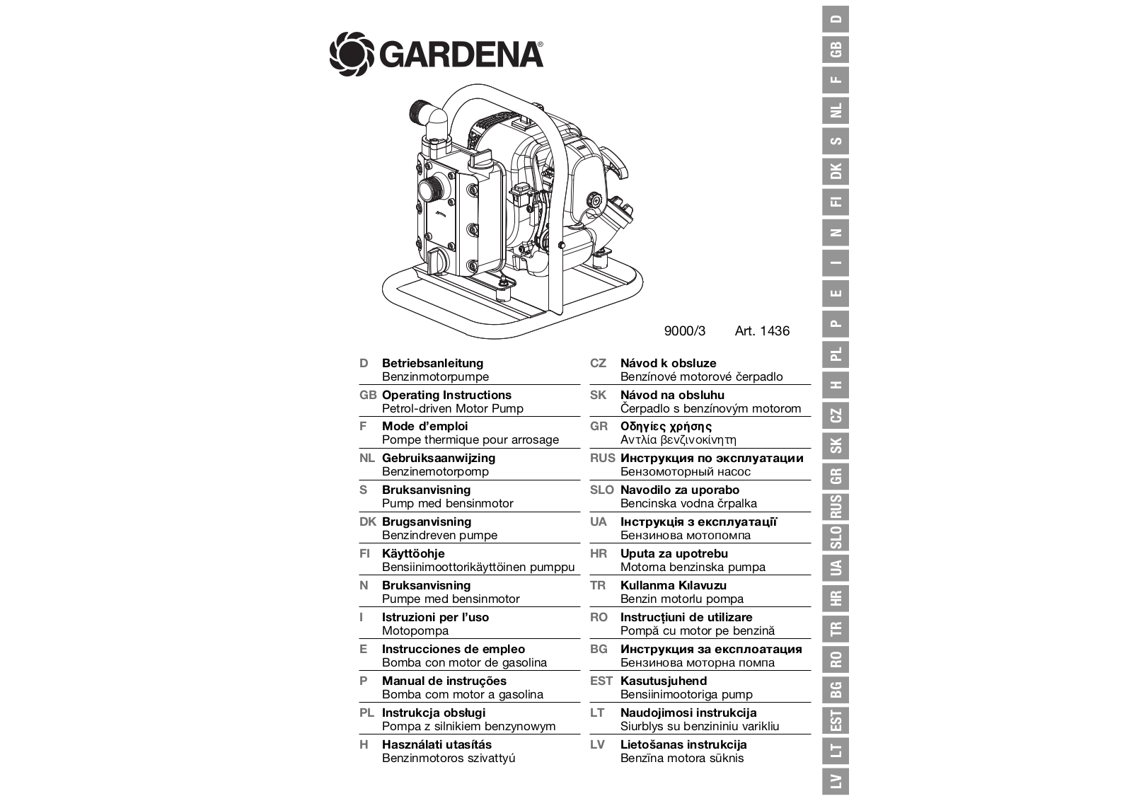 GARDENA 9000/3, 1436 User guide