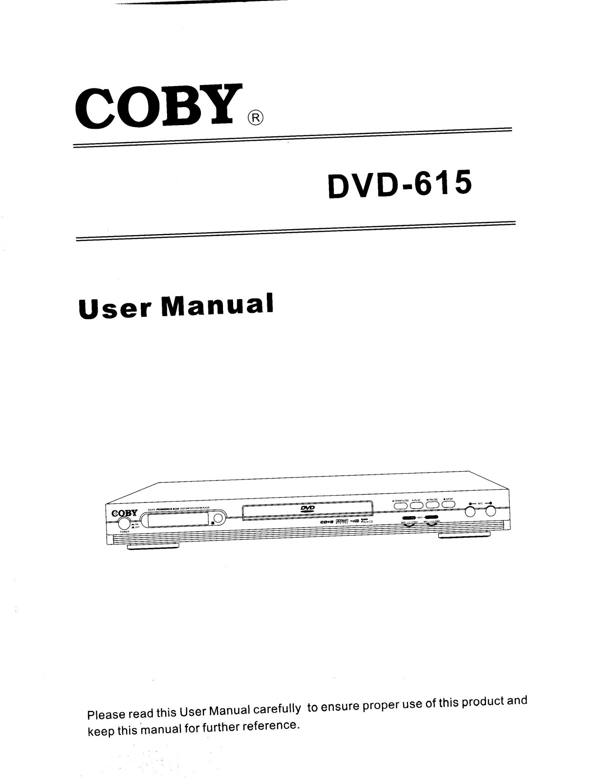 Coby Electronics DVD-615 Owners manual