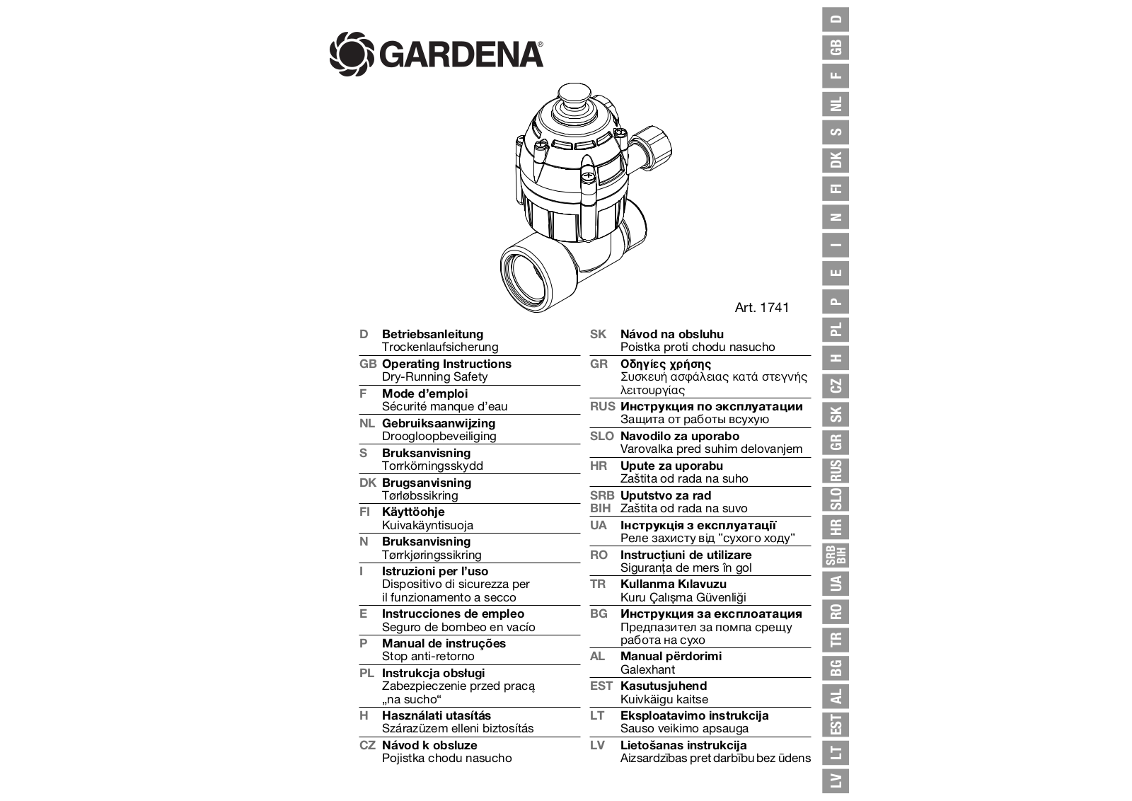 Gardena 1741 Operators manual - ManualMachine.com