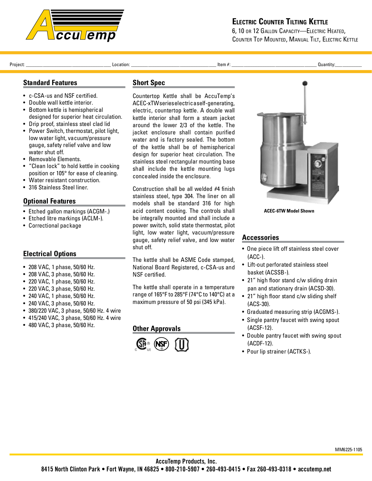 AccuTemp ACEC-10TW User Manual