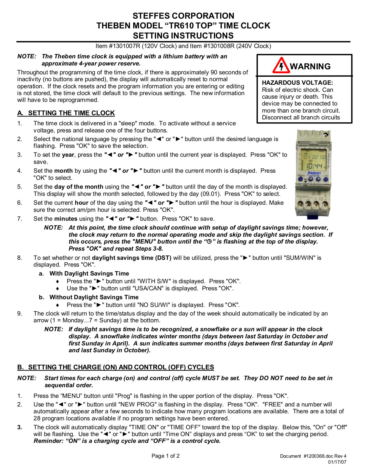 Steffes TR610 User Manual - ManualMachine.com