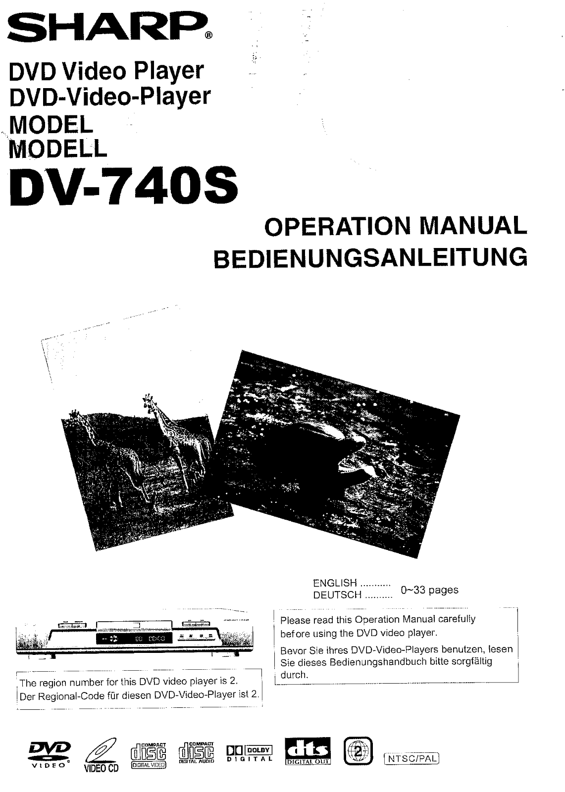 Sharp DV-740S Operating Instruction