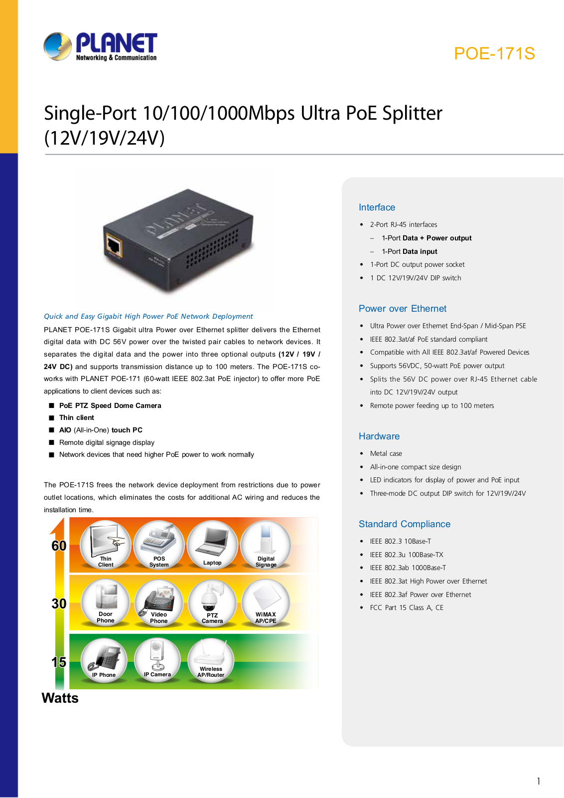 Planet POE-171S User Manual