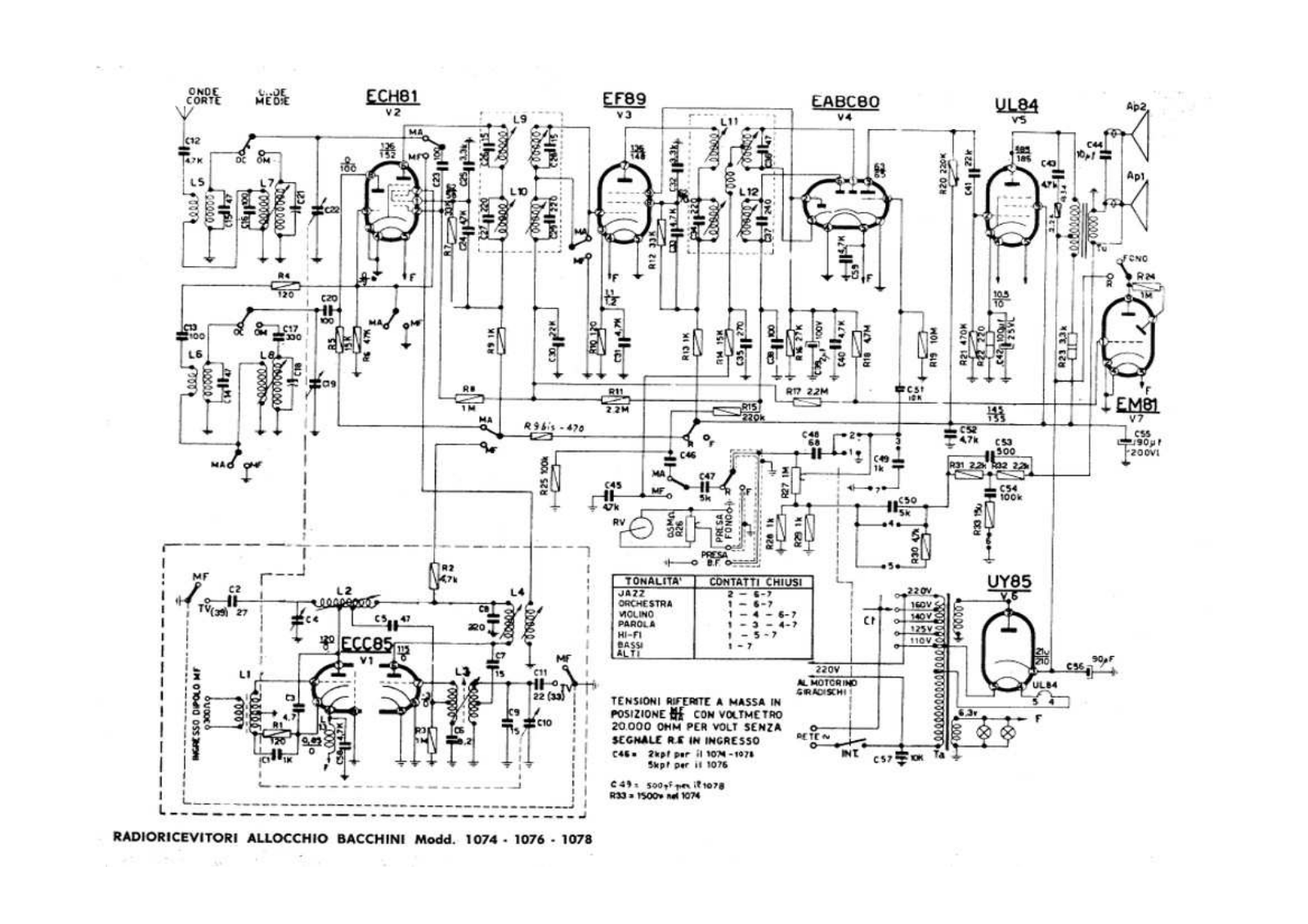 Allocchio Bacchini 107410761078 schematic