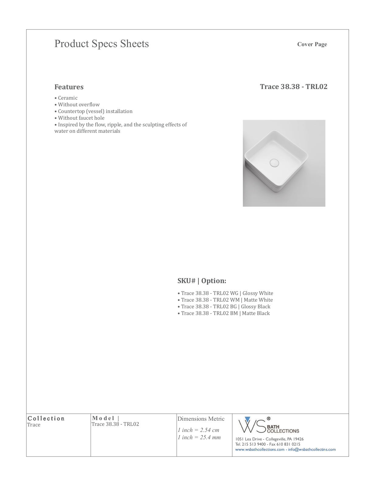 WS Bath Collections WSO2705 Specifications - ManualMachine.com