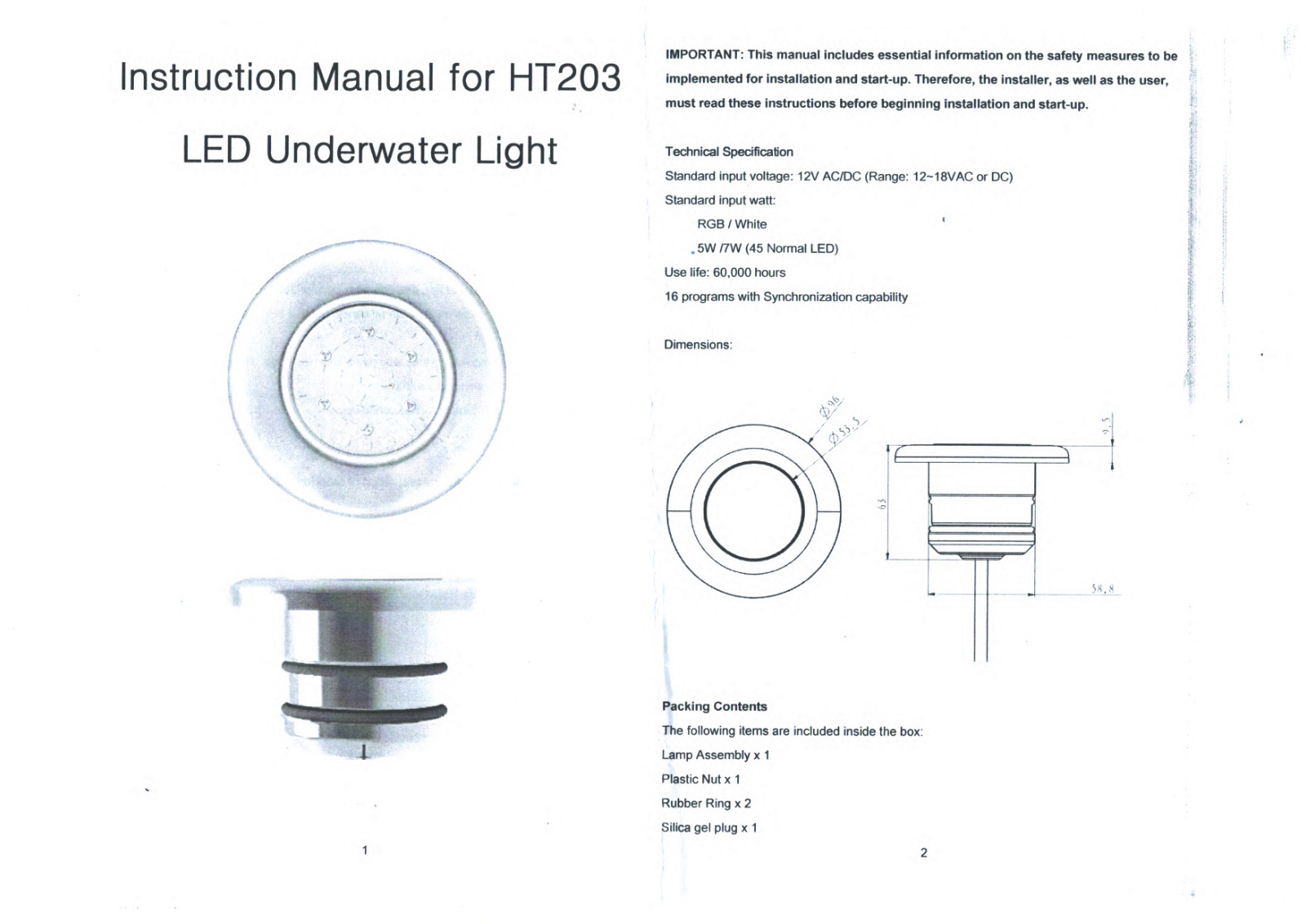 Aquaviva HT203 User guide - ManualMachine.com