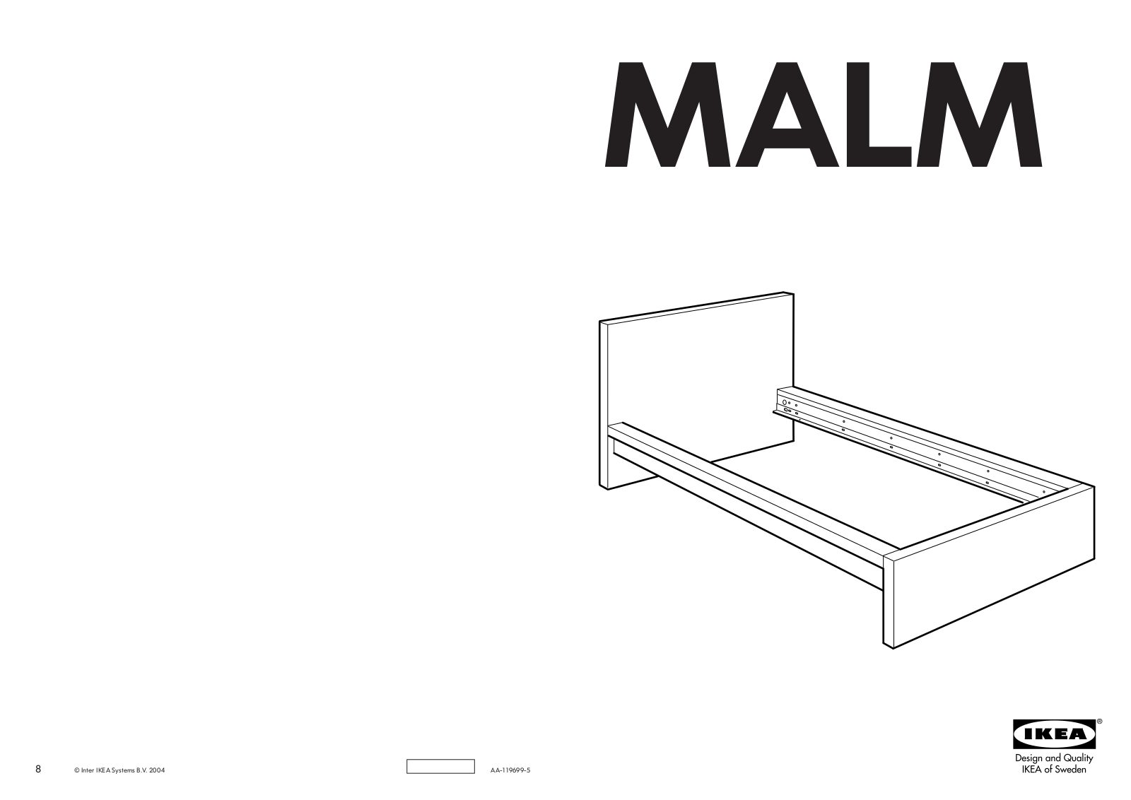 IKEA MALM BED FRAME TWIN Assembly Instruction