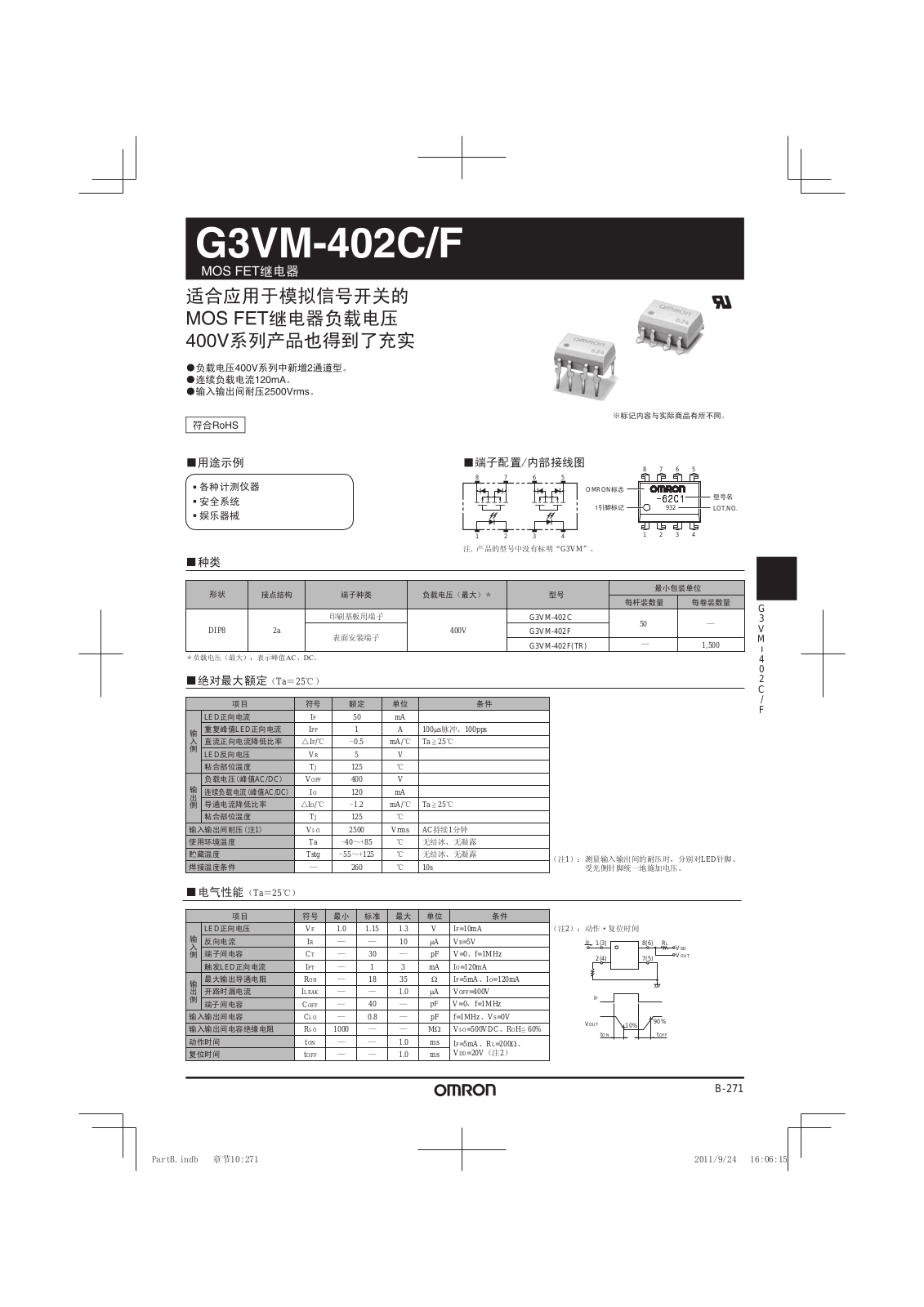 OMRON G3VM-402C, G3VM-402F User Manual