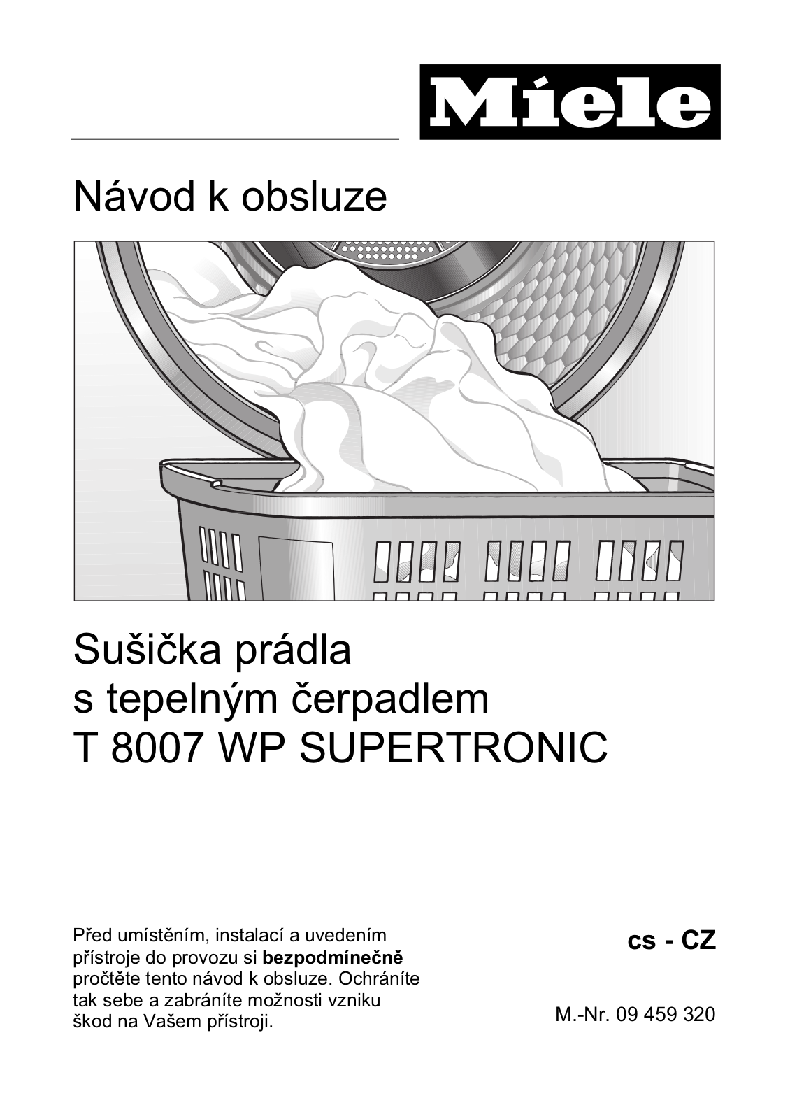 Miele T 8007 WP Supertronic User manual