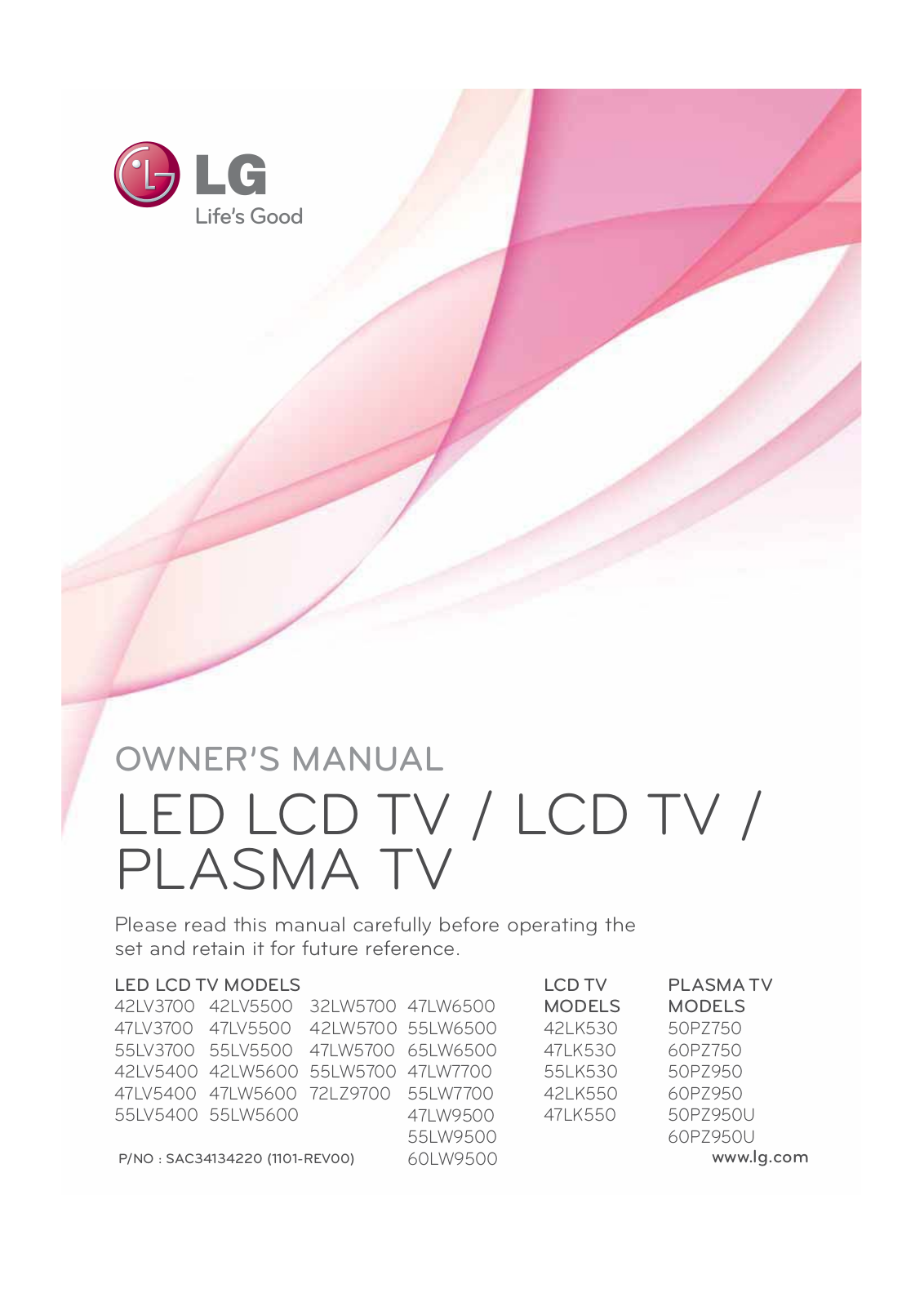 LG 50PZ750UG User Manual