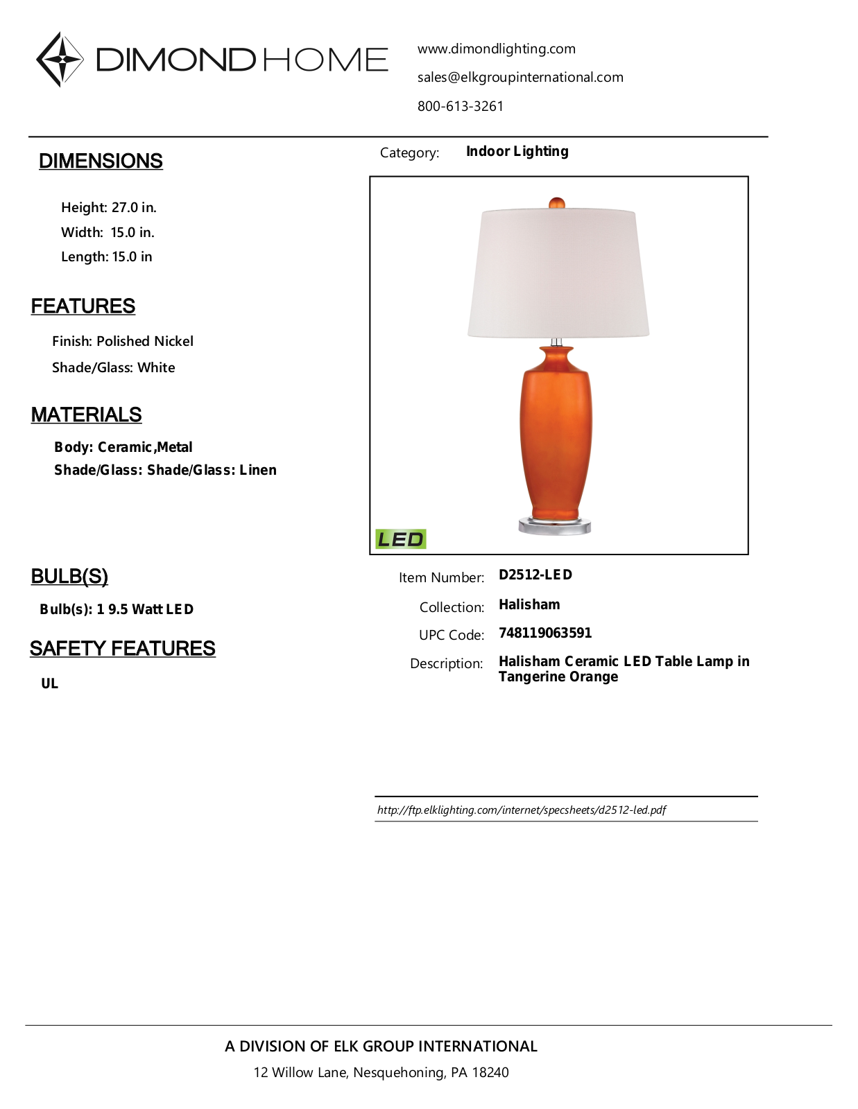 ELK Home D2512LED User Manual