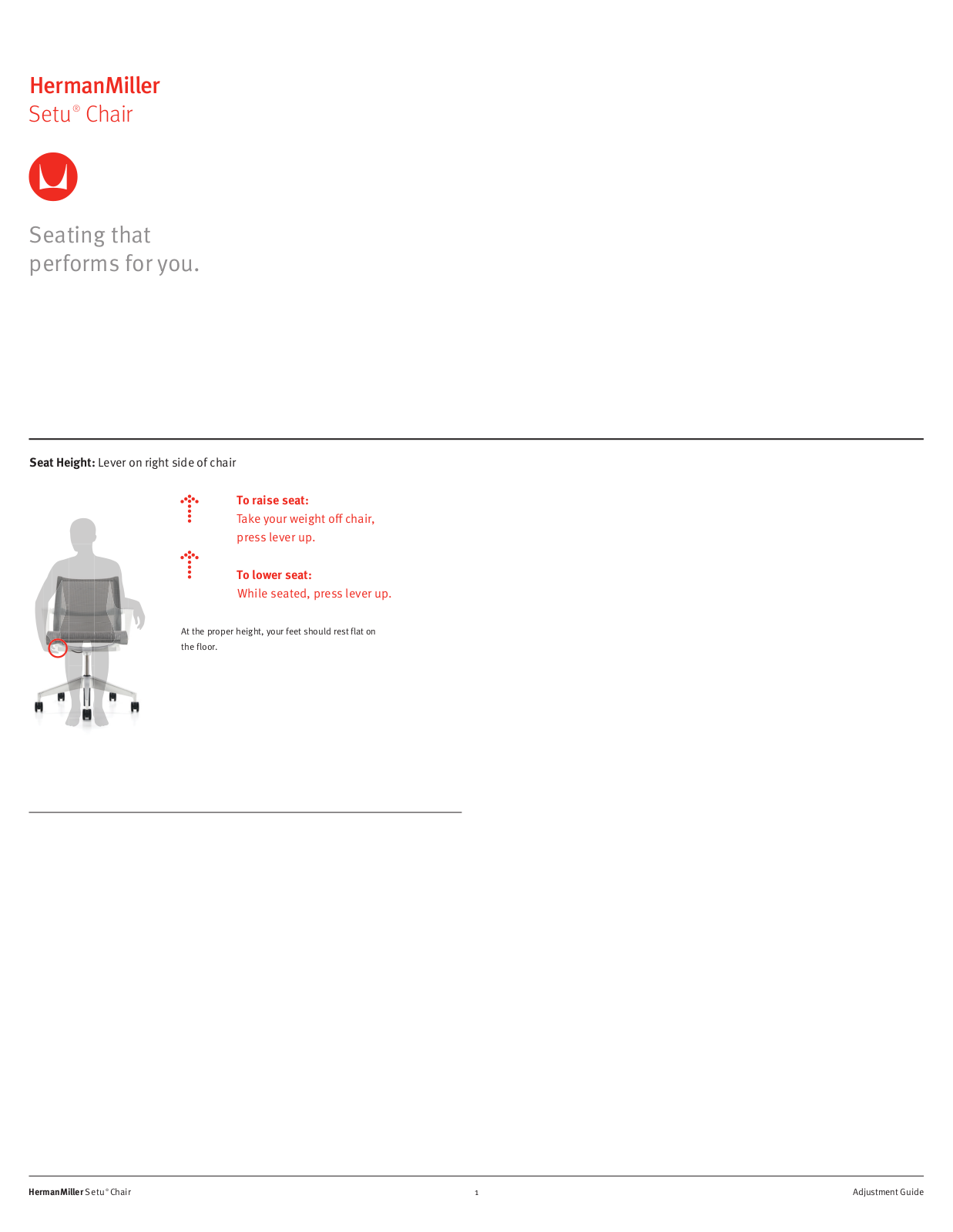 Herman Miller Setu Chair User Manual