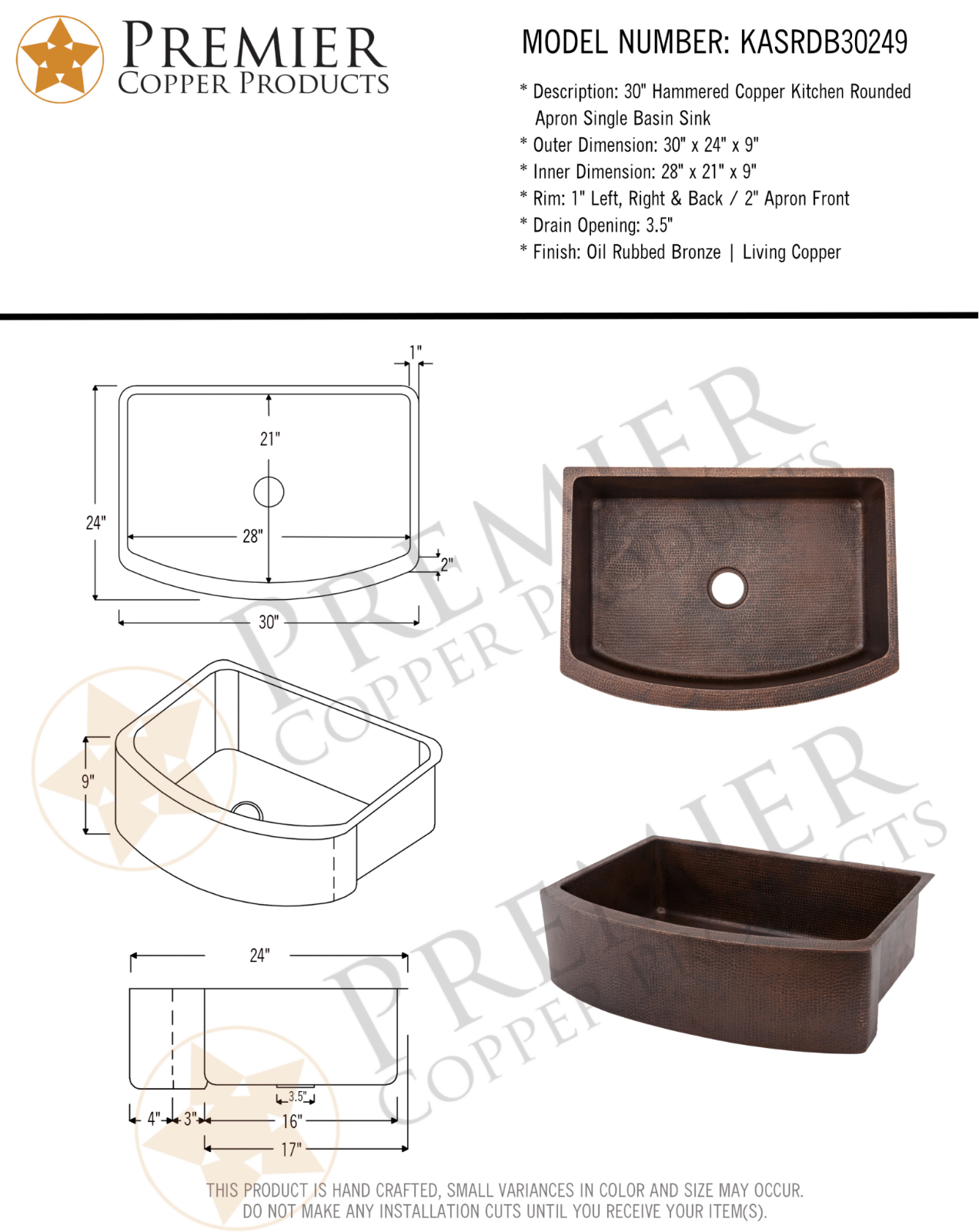 Premier Copper Products IER1948 Specifications - ManualMachine.com