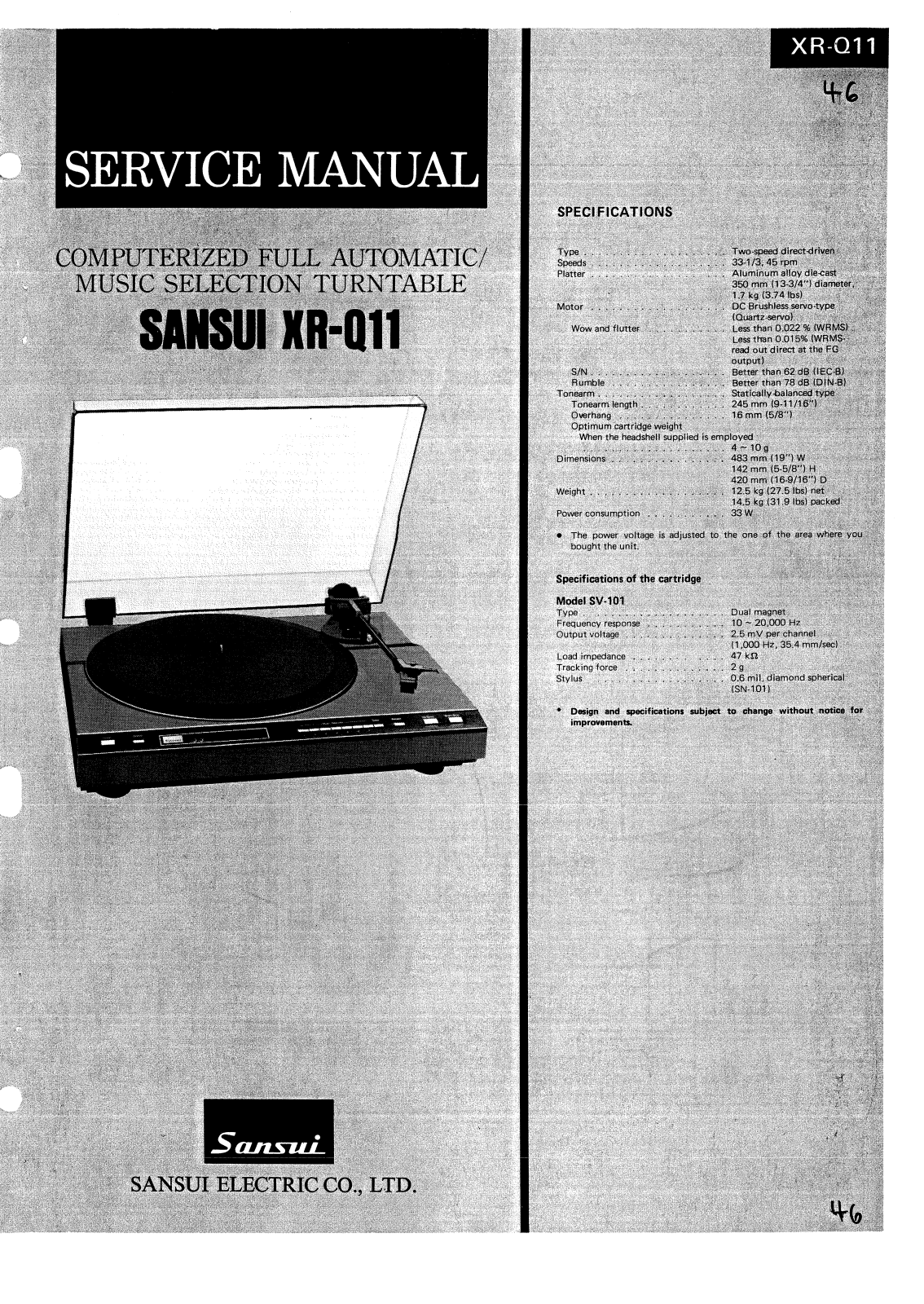 Sansui XRQ-11 Service manual