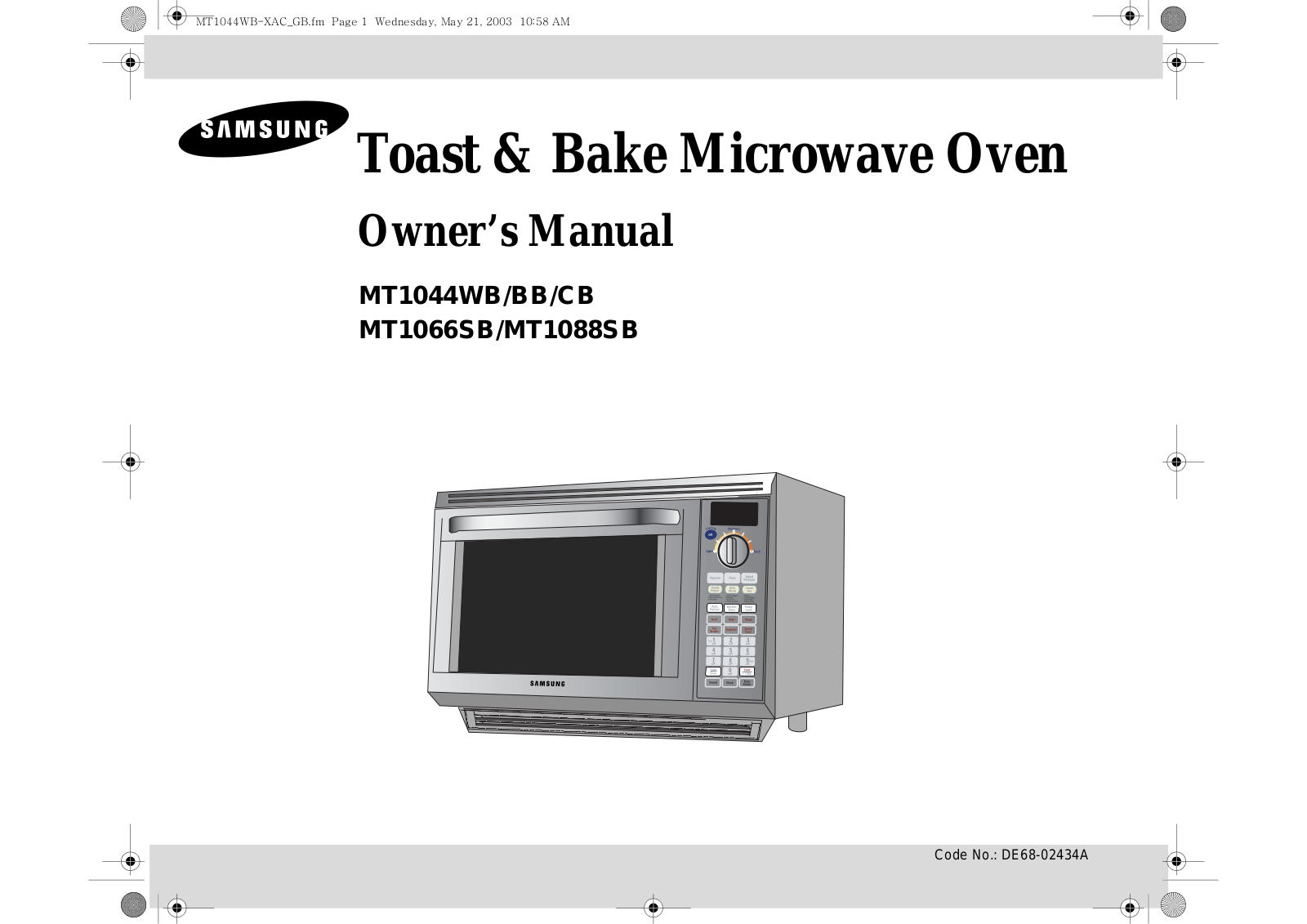 Samsung DE68-02434A, MT1044BB, MT1044CB User Manual