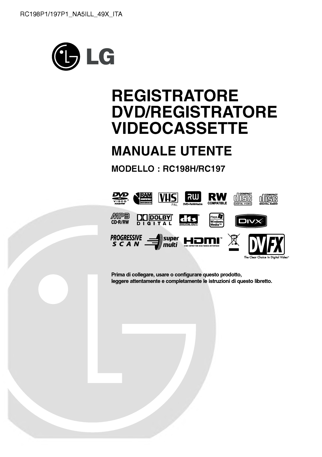 Lg RC198H, RC197 User Manual