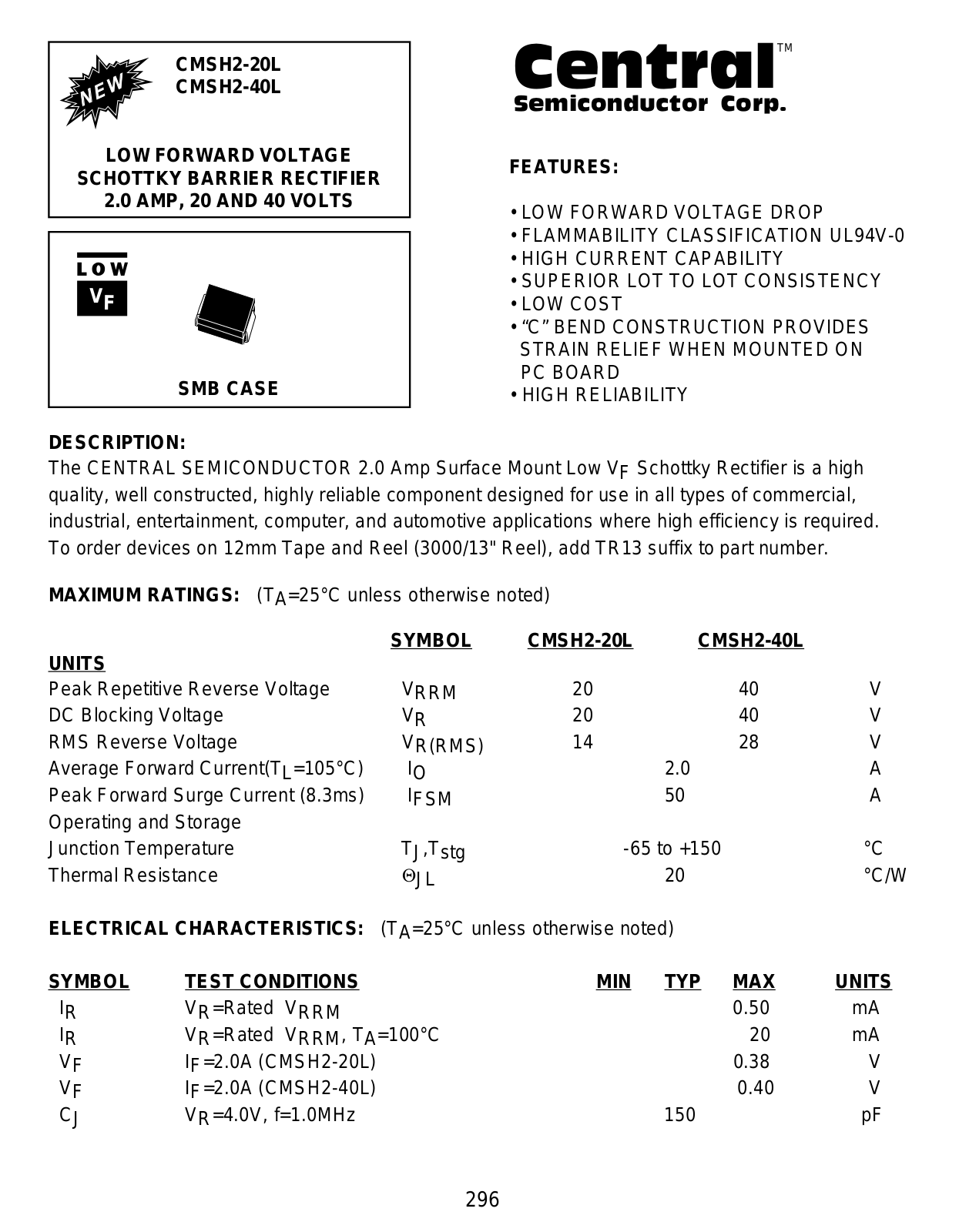 CENTR CMSH2-40L, CMSH2-20L Datasheet