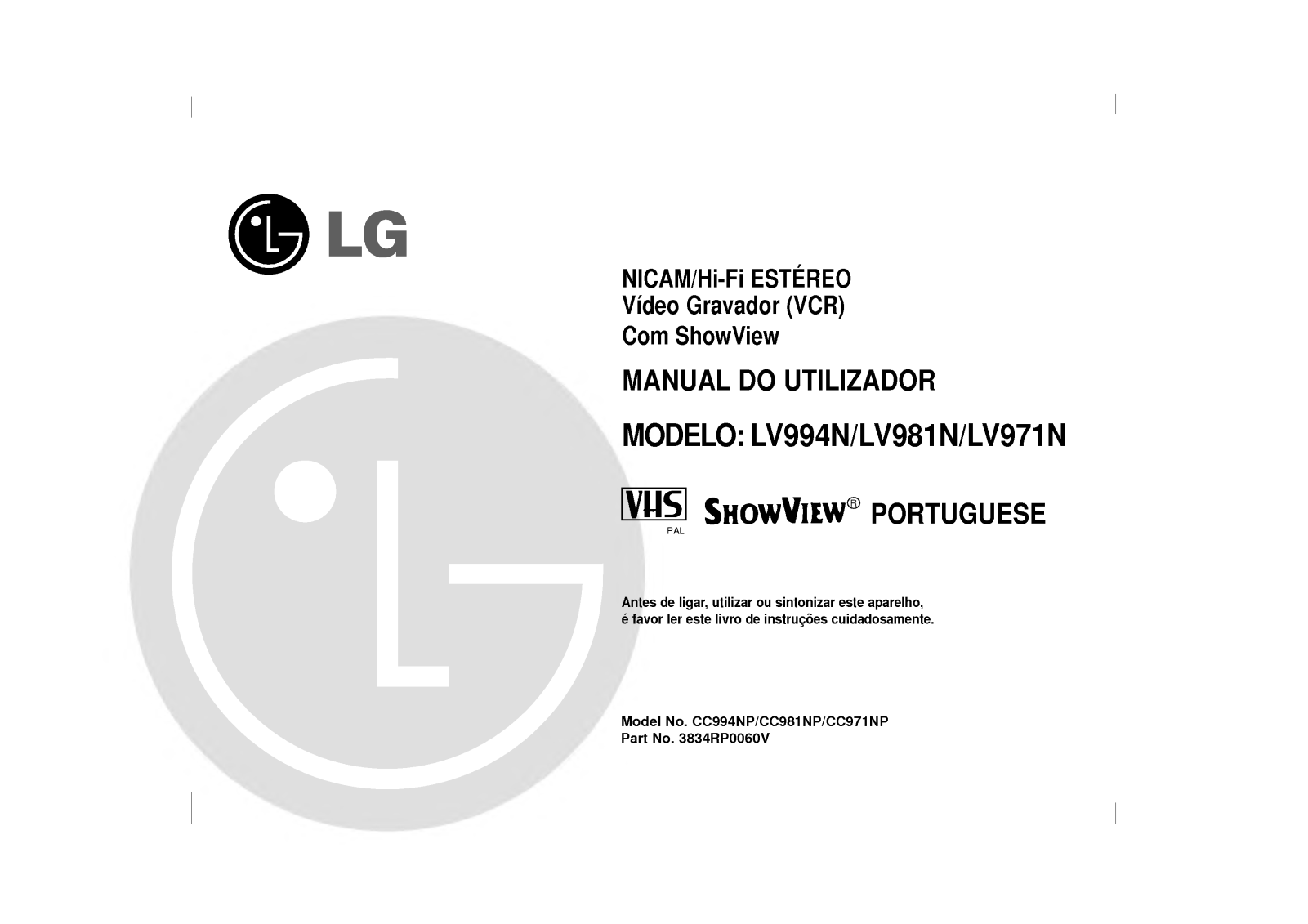 Lg LV971N, LV981N, LV994N user Manual