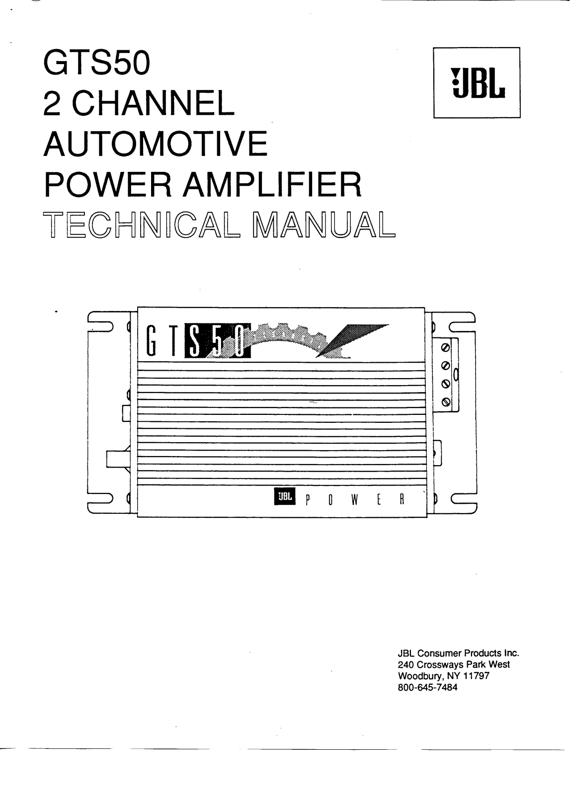 JBL GTS50 Service Manual