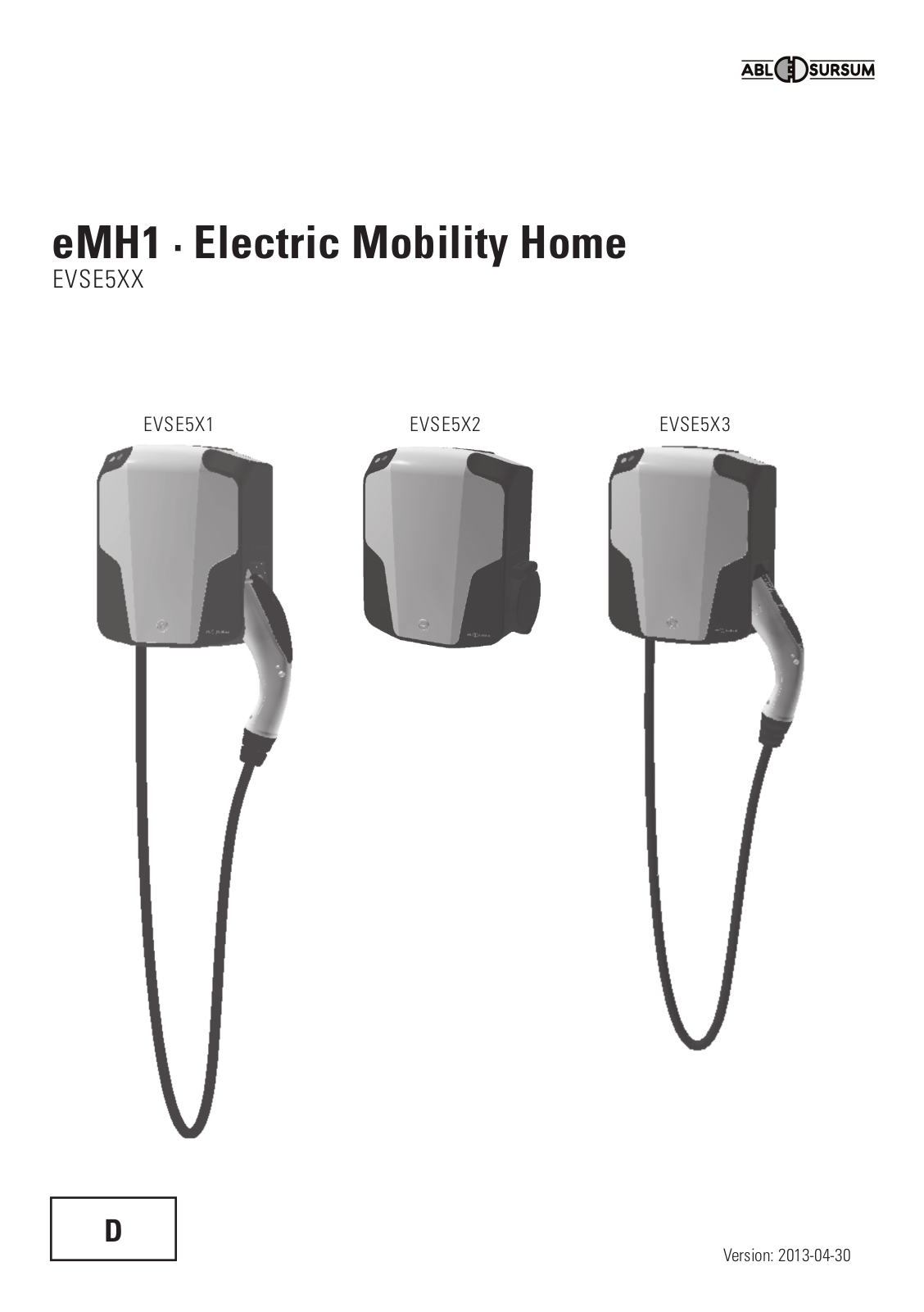 ABL Sursum EVSE501, EVSE503, EVSE502 User guide