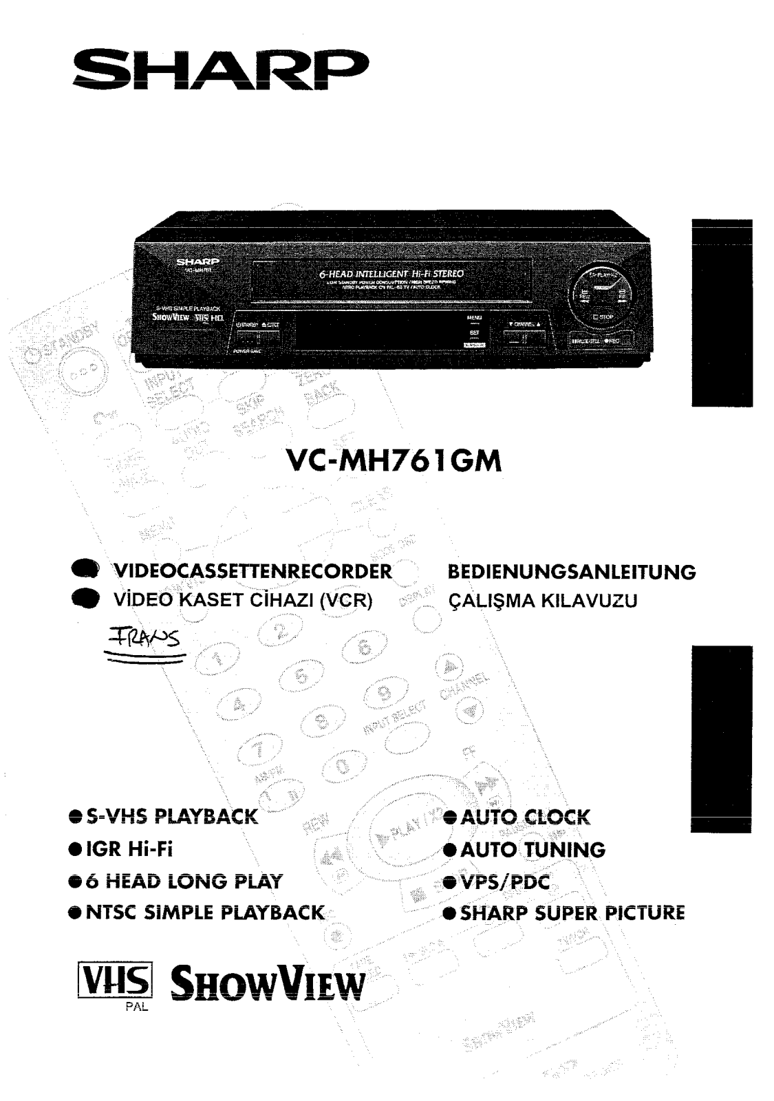 SHARP VC-MH761GM User Manual