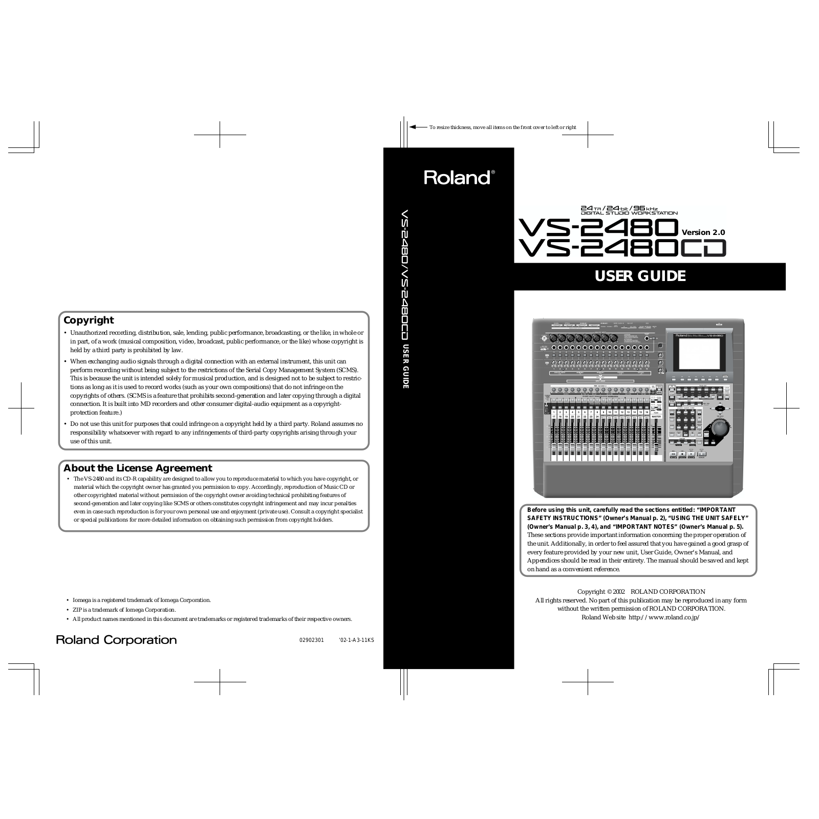 Roland Corporation VS-2480 User's Manual