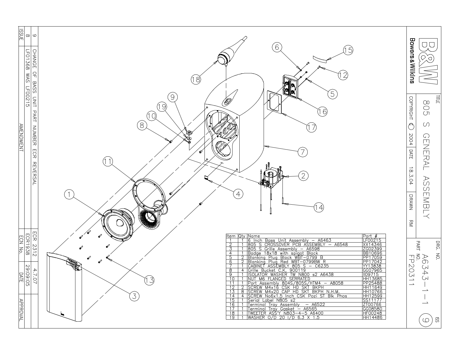 Bowers and Wilkins 805-S Service manual